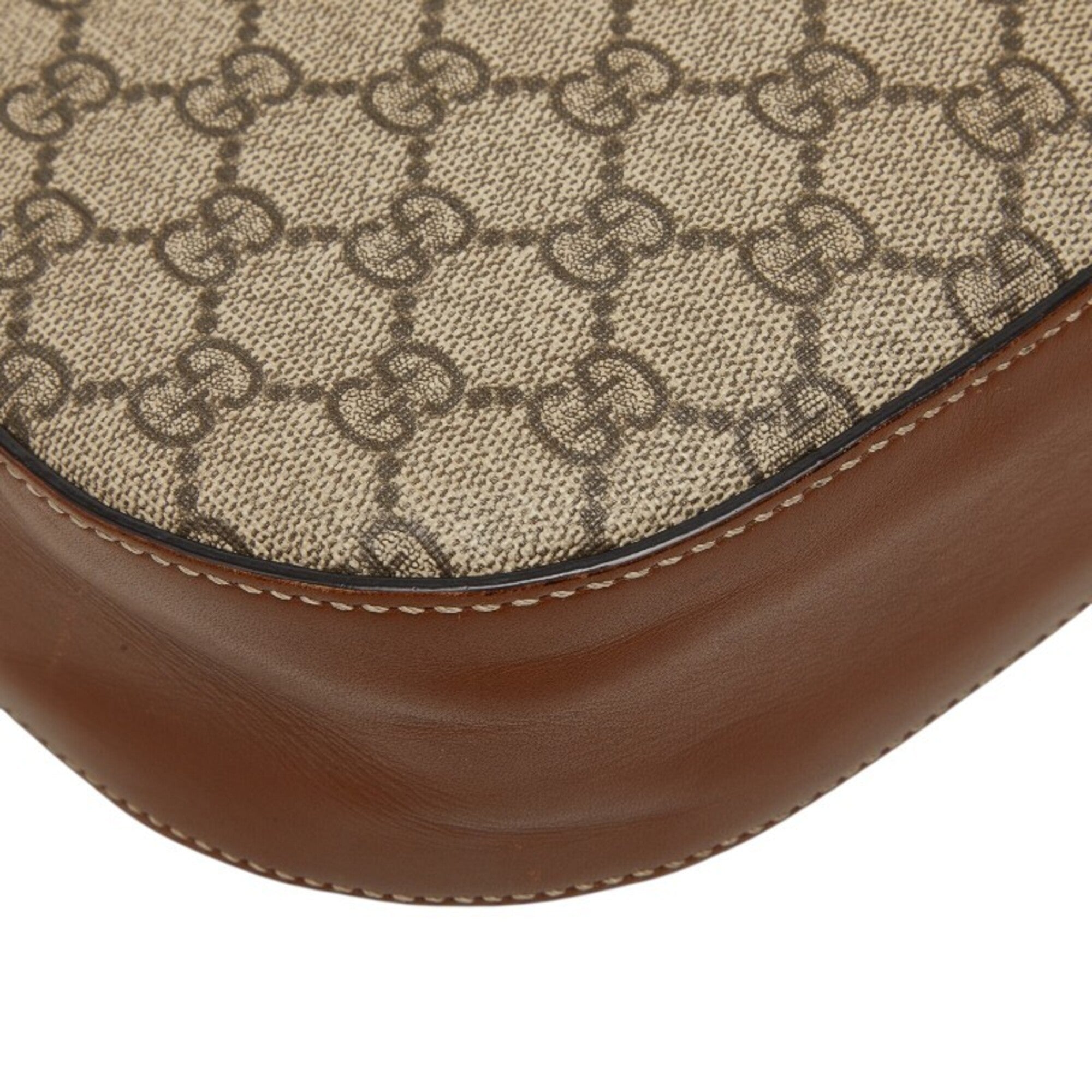 Gucci Beige Brown Pvc Leather Shoulder Bag (Pre-Owned)