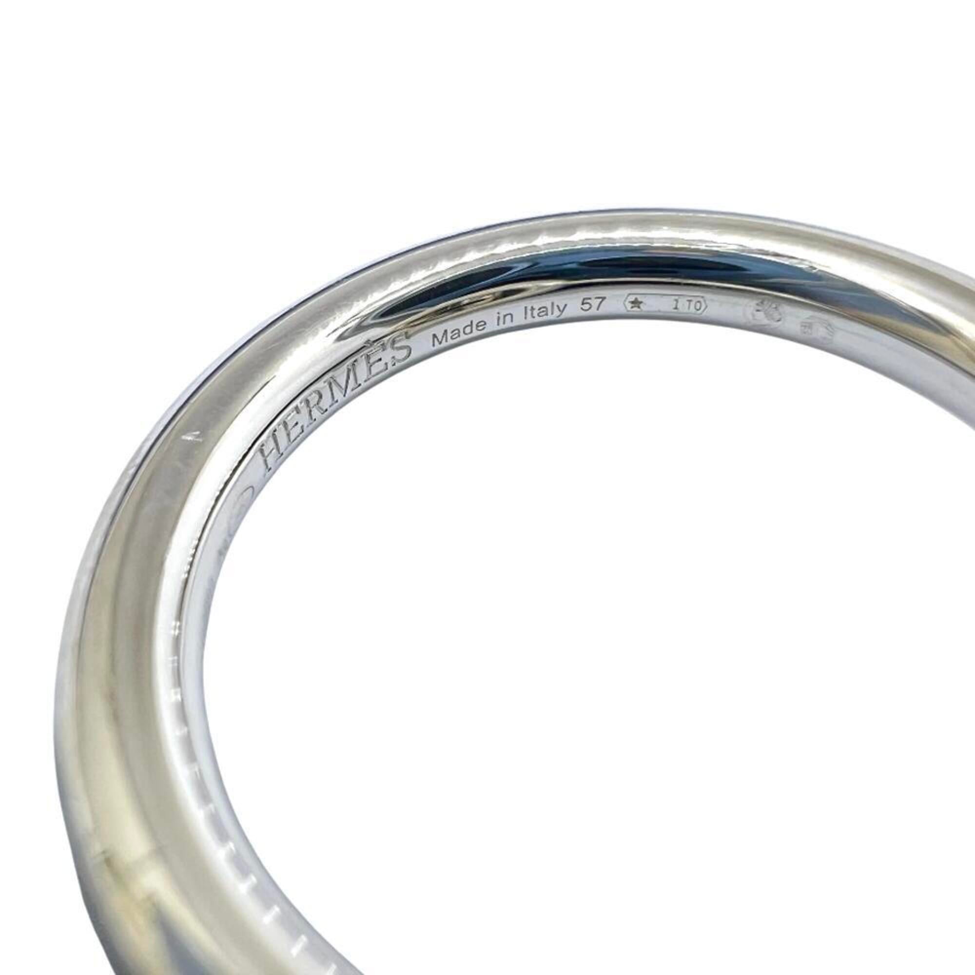Hermes Silver Silver 925 Band Ring (Pre-Owned)