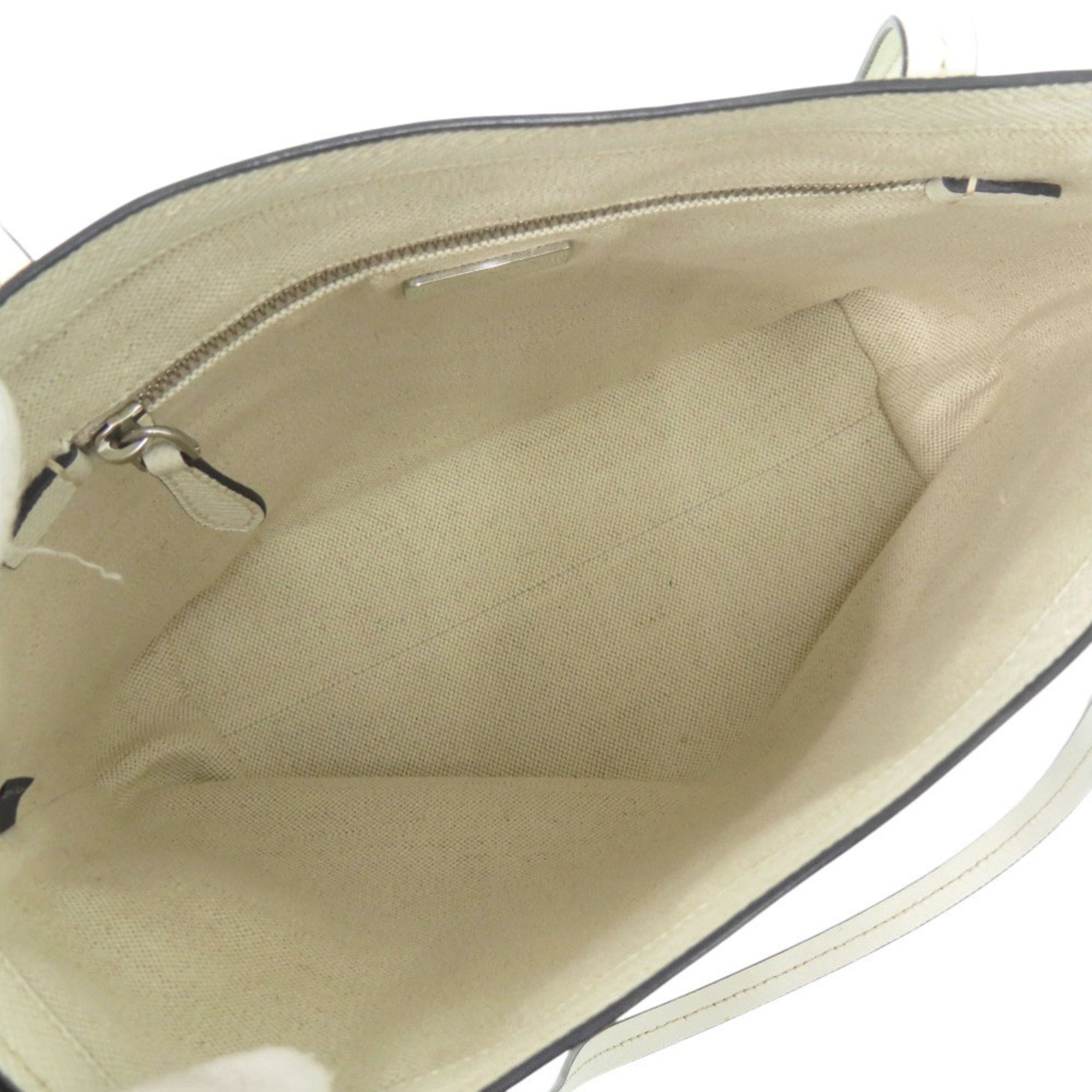 Prada White Saffiano Shoulder Bag Tote Bag (Pre-Owned)