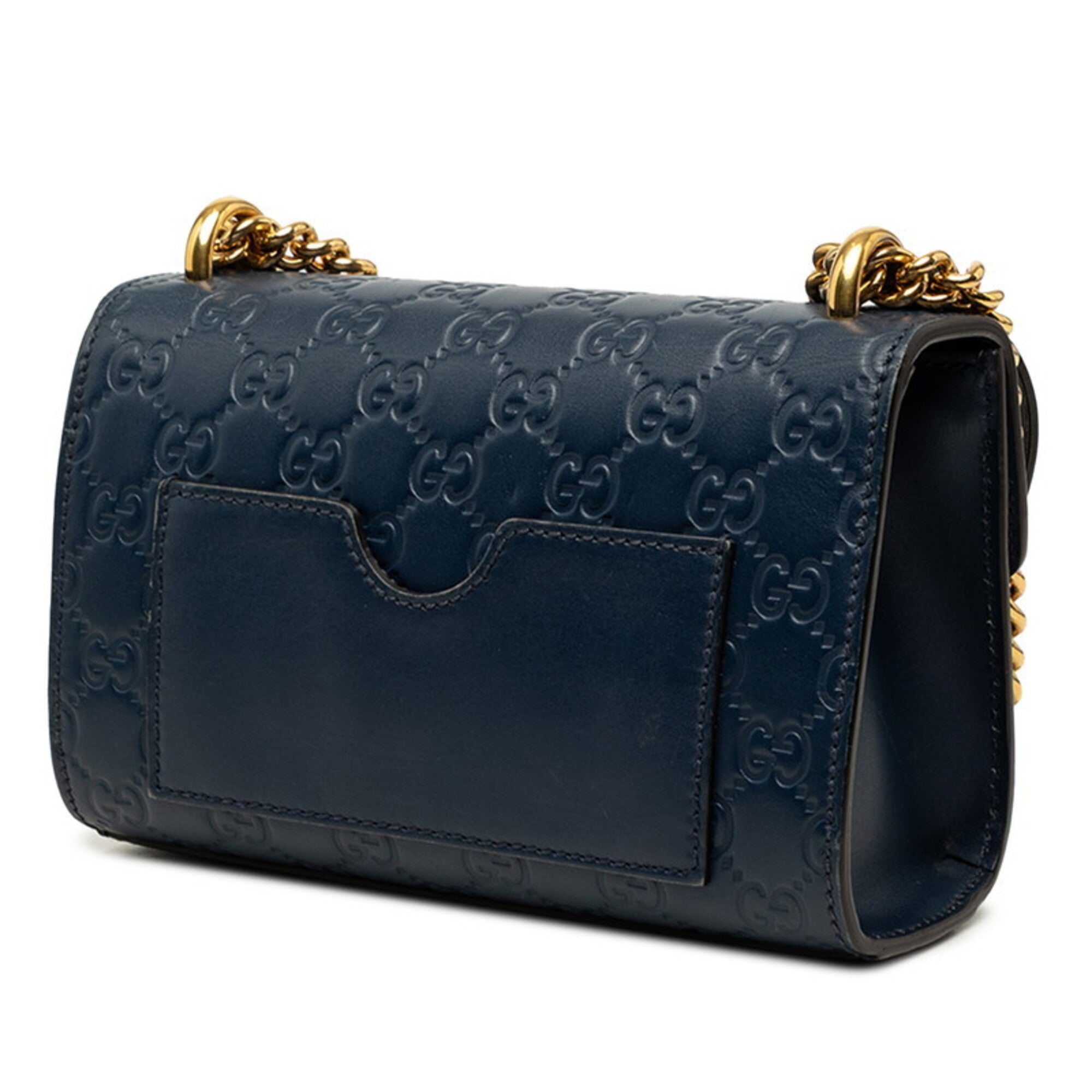 Gucci Guccissima Navy Leather Shoulder Bag (Pre-Owned)