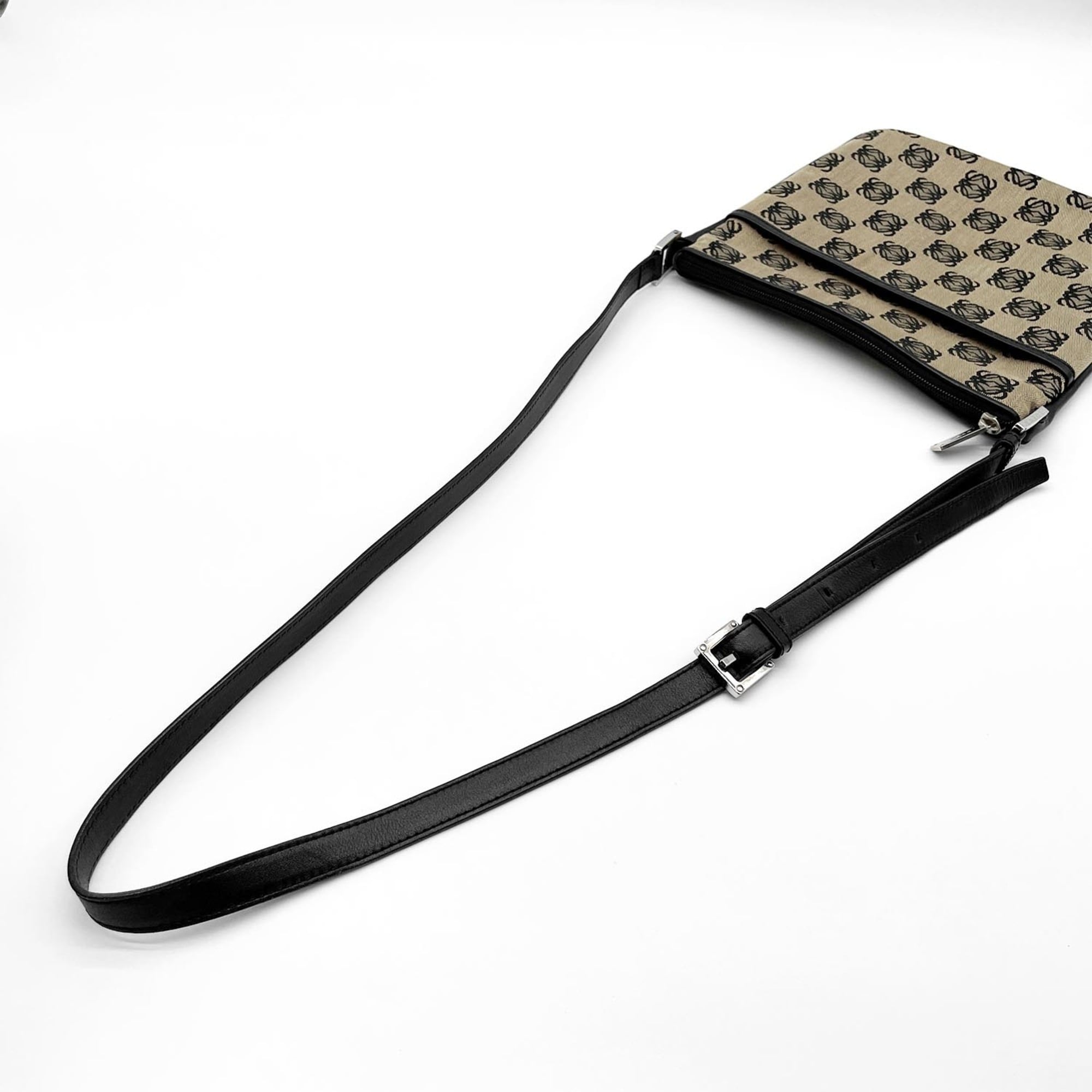 Loewe Black Brown Canvas Shoulder Bag (Pre-Owned)