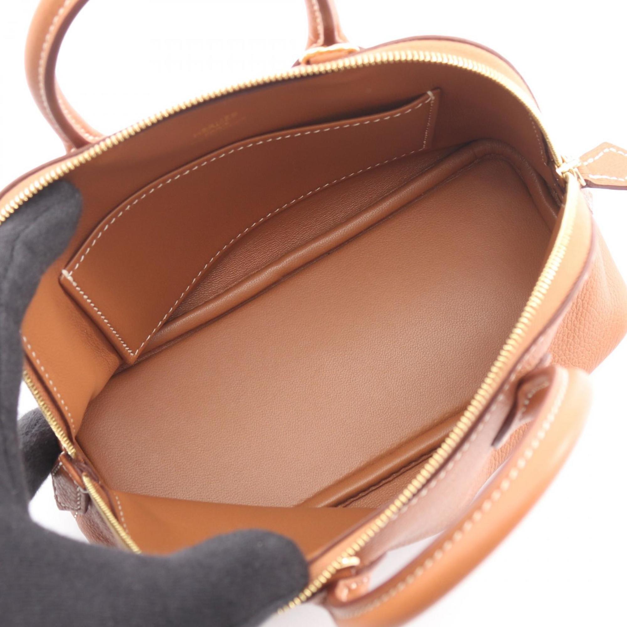 Hermes Brown Gold Brown Leather Handbag (Pre-Owned)