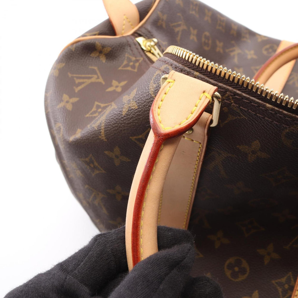 Louis Vuitton Brown Coated Canvas Leather Boston Bag Handbag (Pre-Owned)