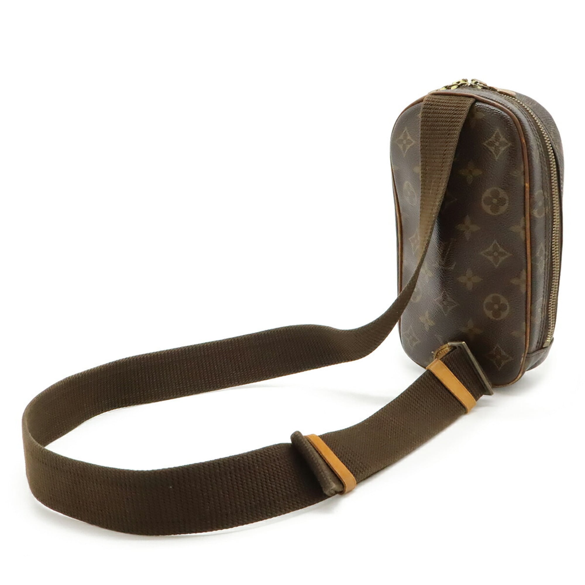 Louis Vuitton Brown Canvas Pochette Shoulder Bag Sling Bag (Pre-Owned)