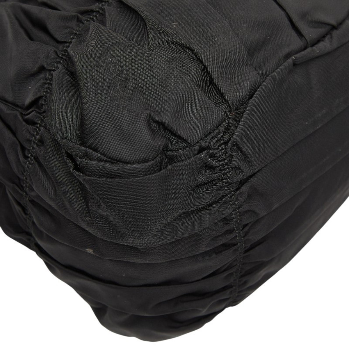 Prada Black Nylon Leather Shoulder Bag Tote Bag (Pre-Owned)