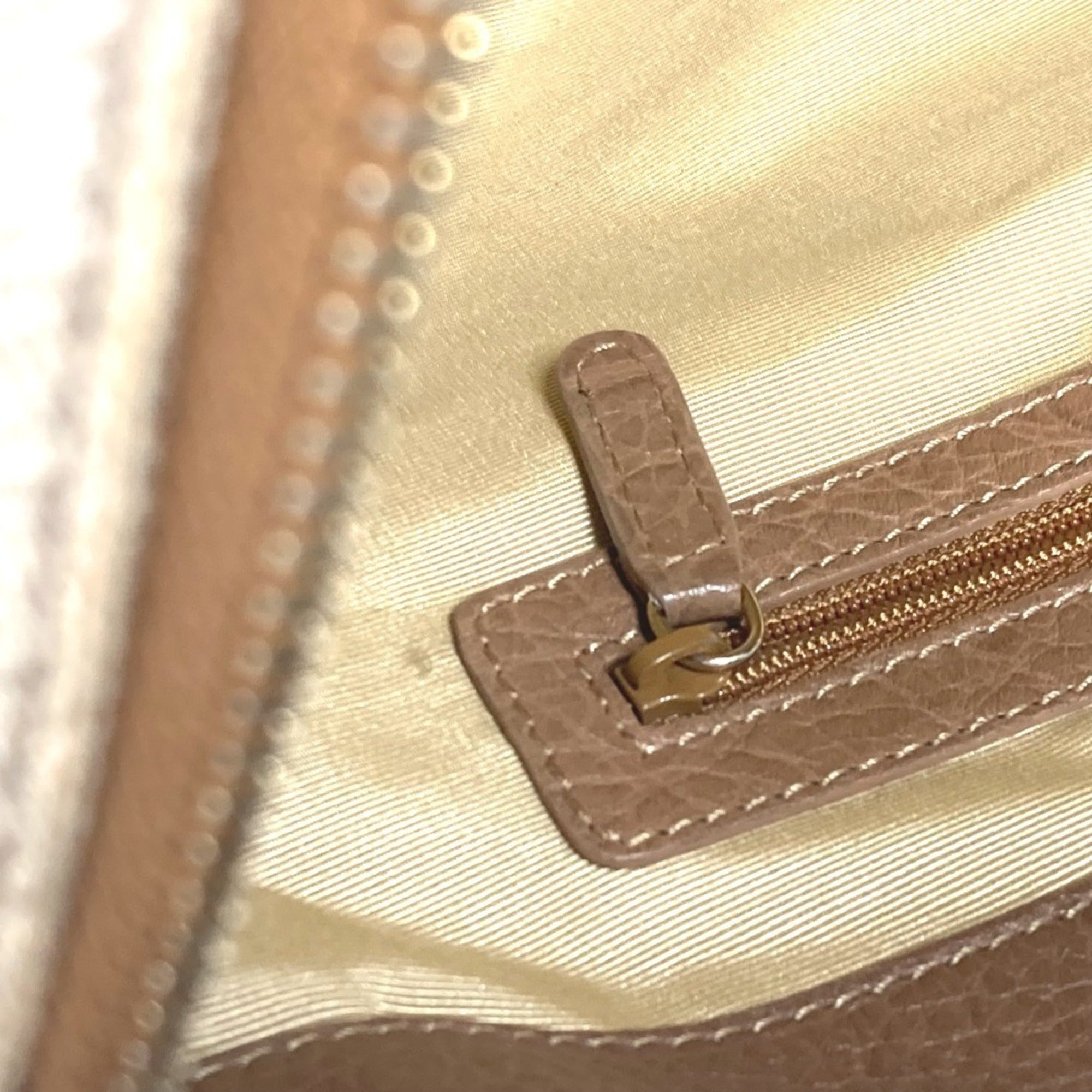 Bvlgari Beige Leather Coated Canvas Shoulder Bag (Pre-Owned)