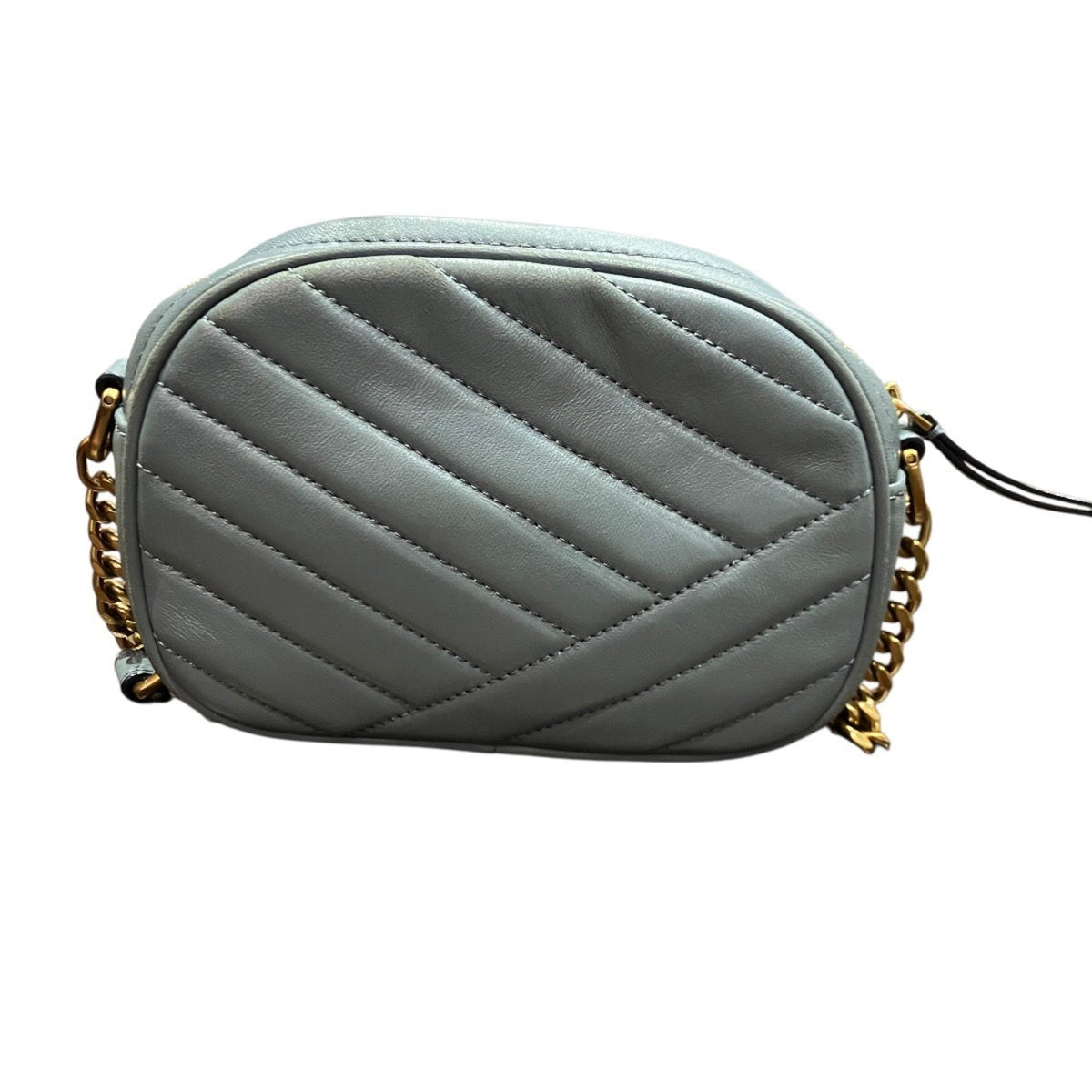 Tory Burch Gray Leather Shoulder Bag (Pre-Owned)