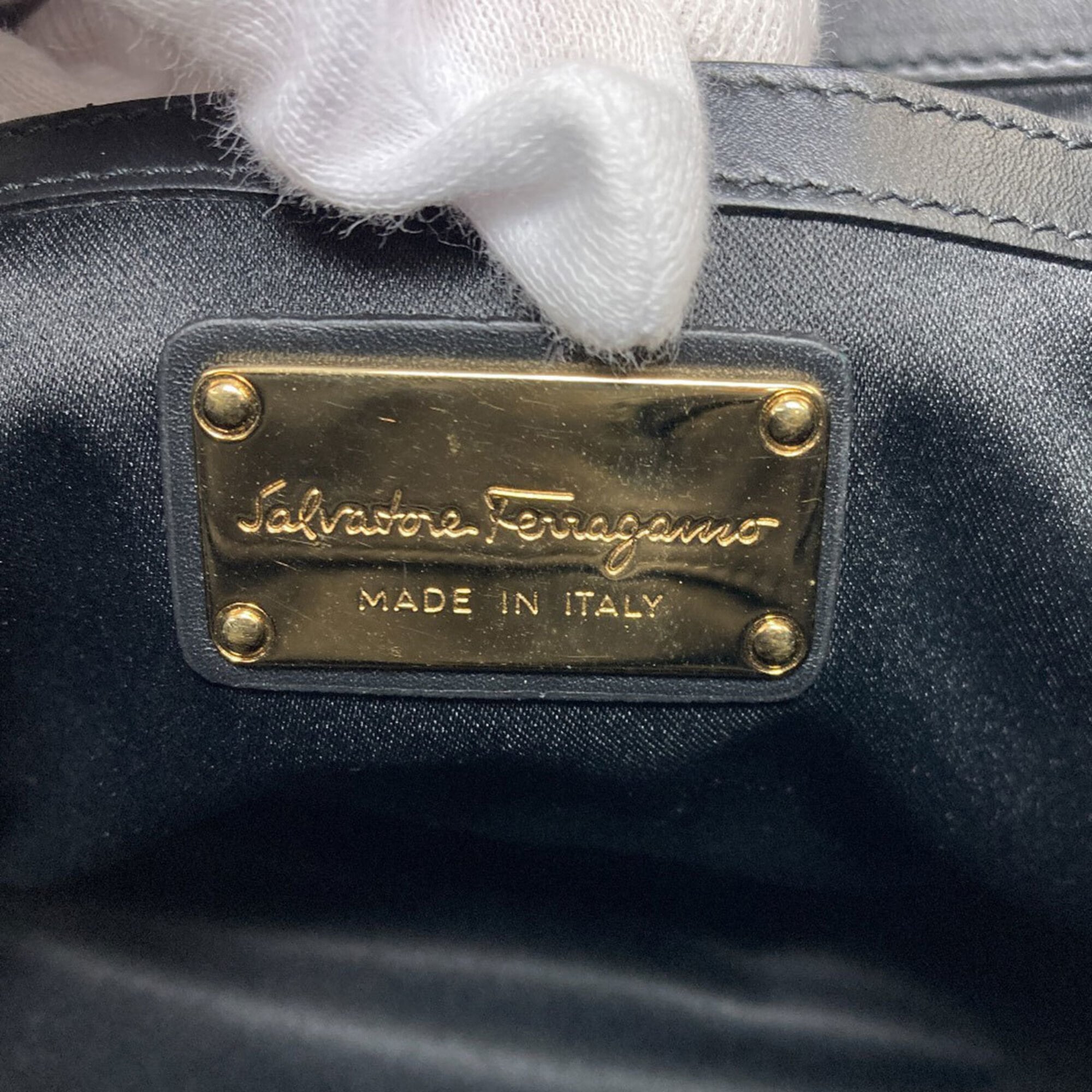 Salvatore Ferragamo Black Leather Backpack (Pre-Owned)