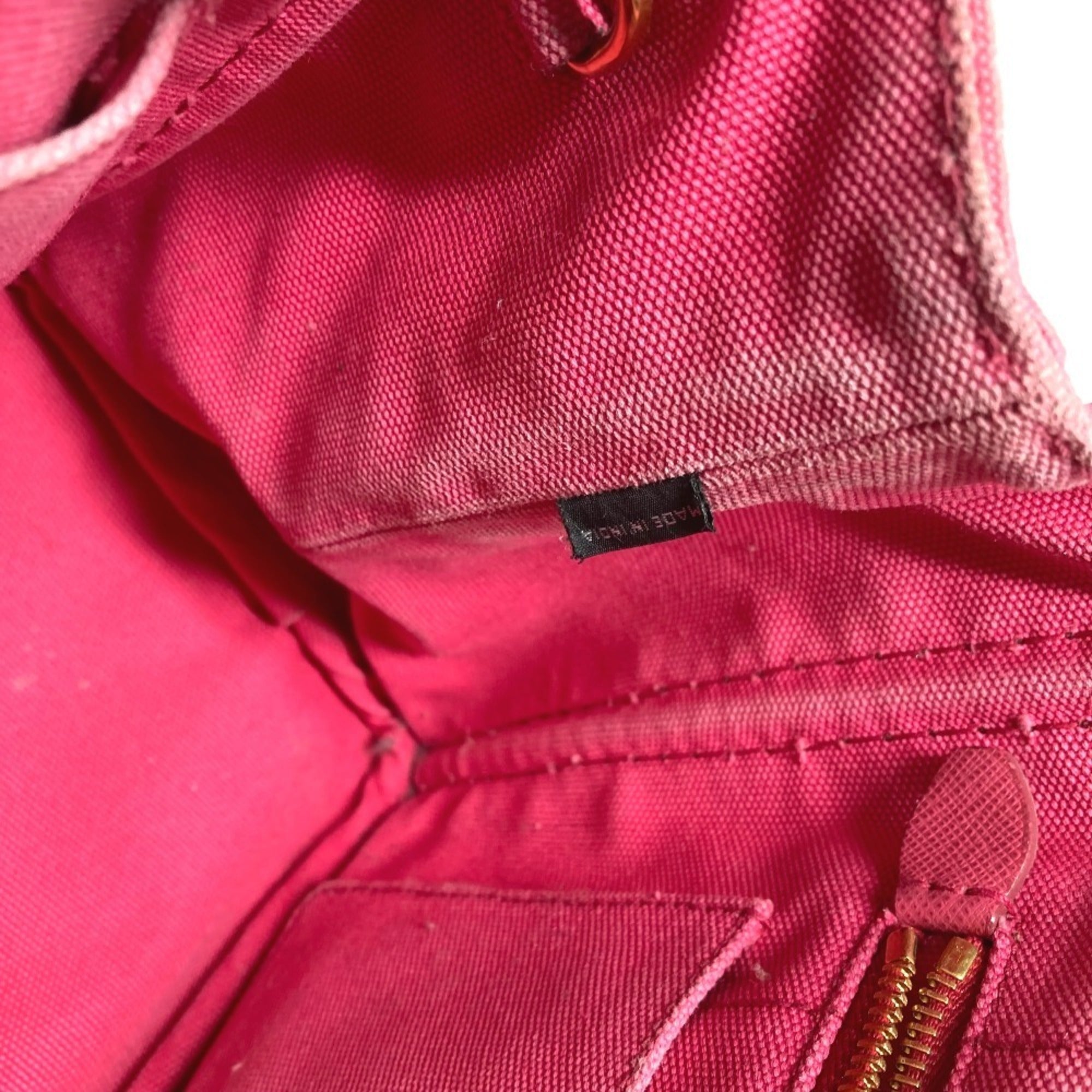 Prada Canapa Pink Canvas Handbag Shoulder Bag Tote Bag (Pre-Owned)