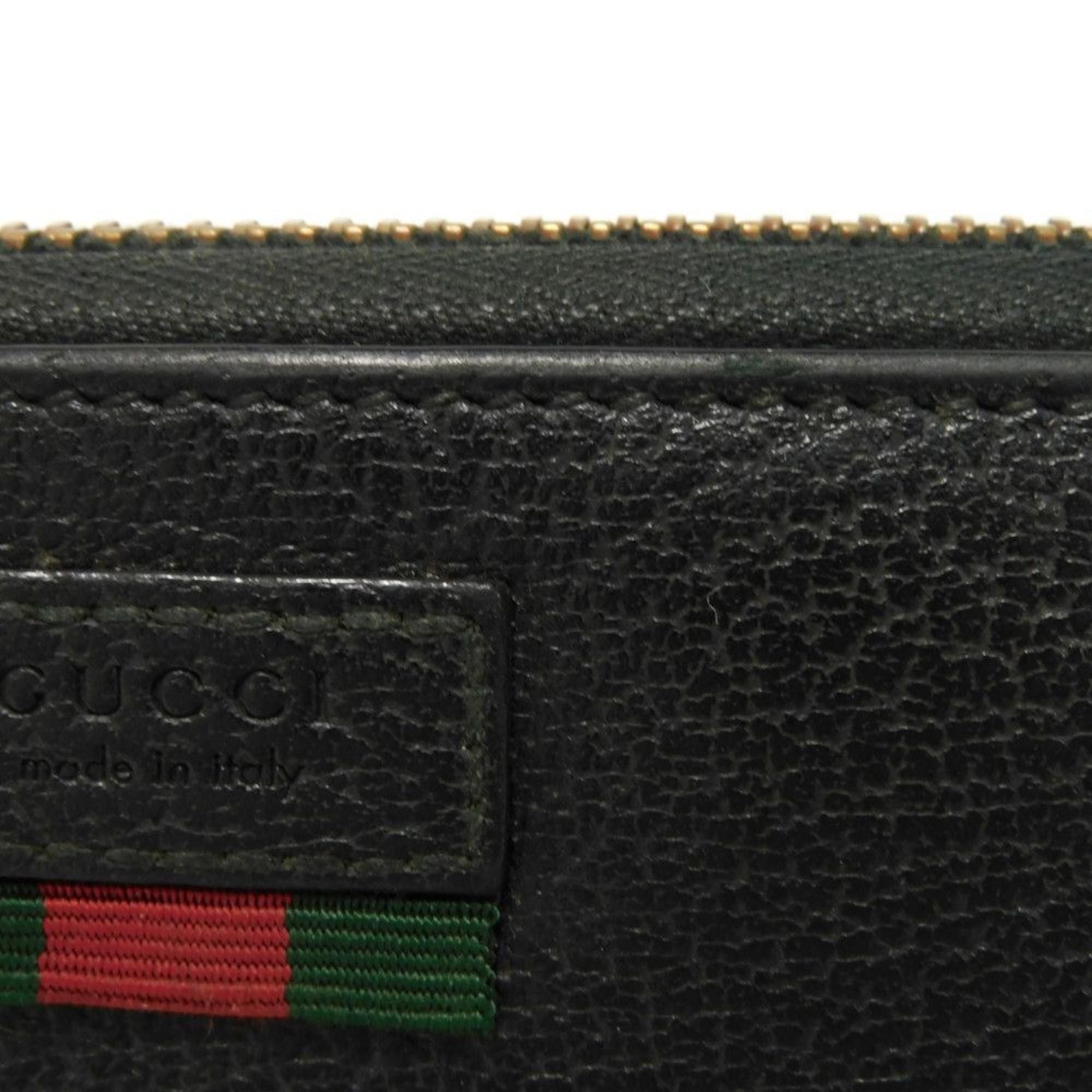 Gucci Black Leather Long Wallet (Bi-Fold) (Pre-Owned)