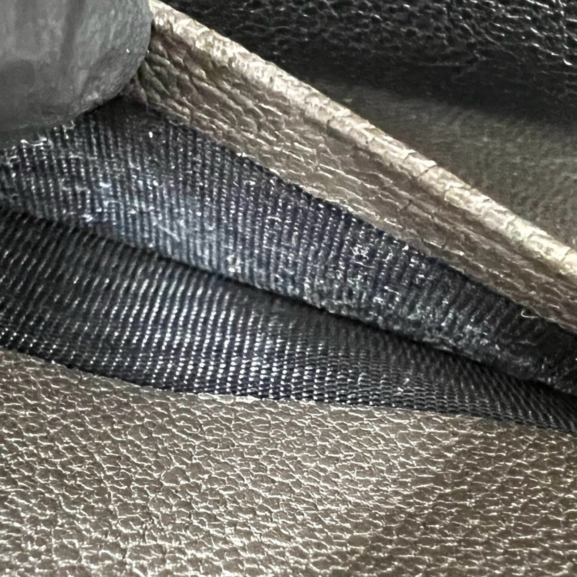 Saint Laurent Gray Leather Long Wallet (Bi-Fold) (Pre-Owned)