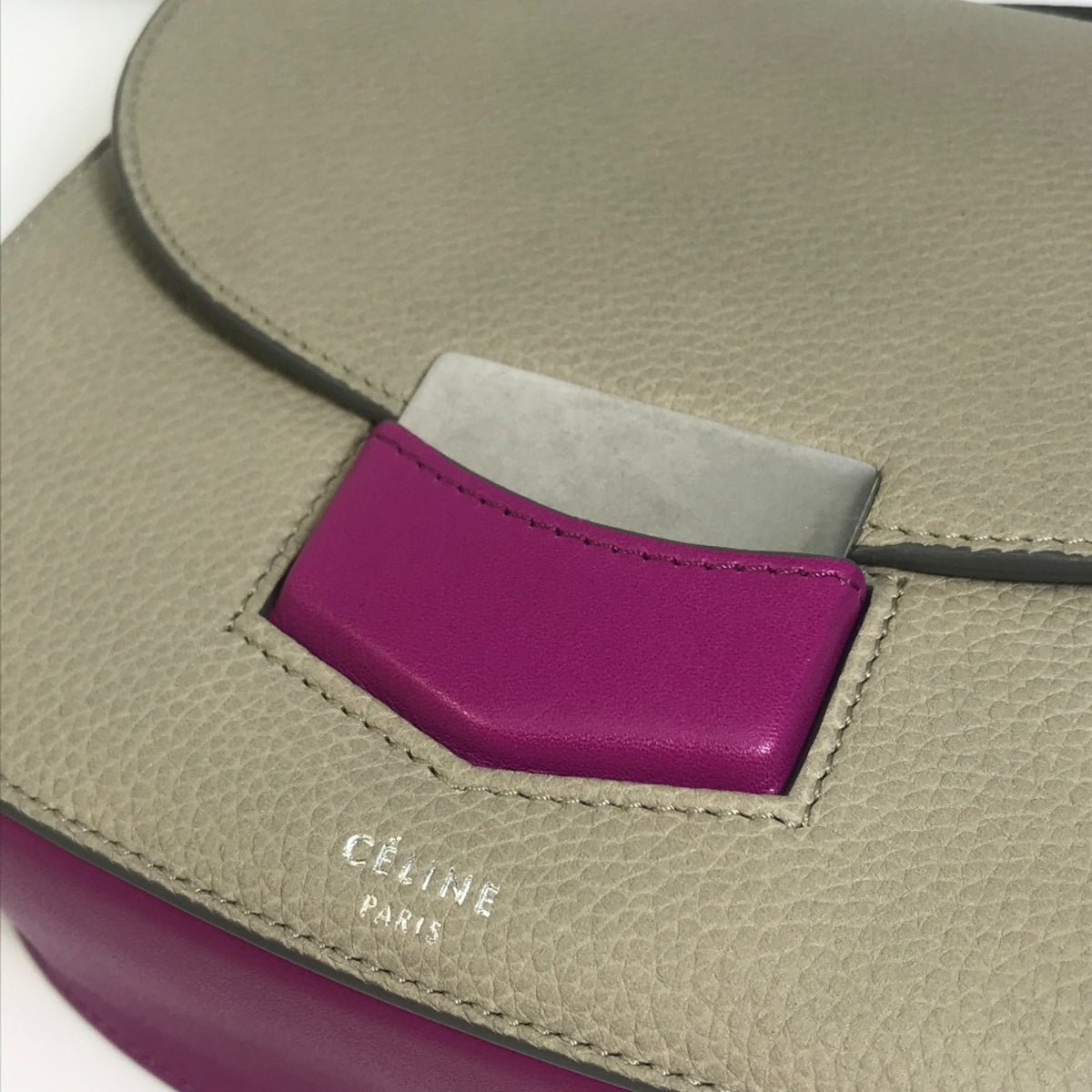 Celine Gray Leather Shoulder Bag (Pre-Owned)