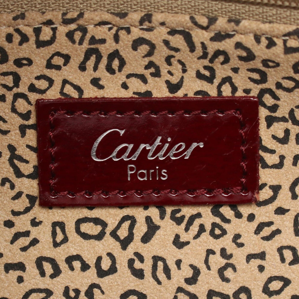 Cartier Panthère Bordeaux Leather Shoulder Bag (Pre-Owned)