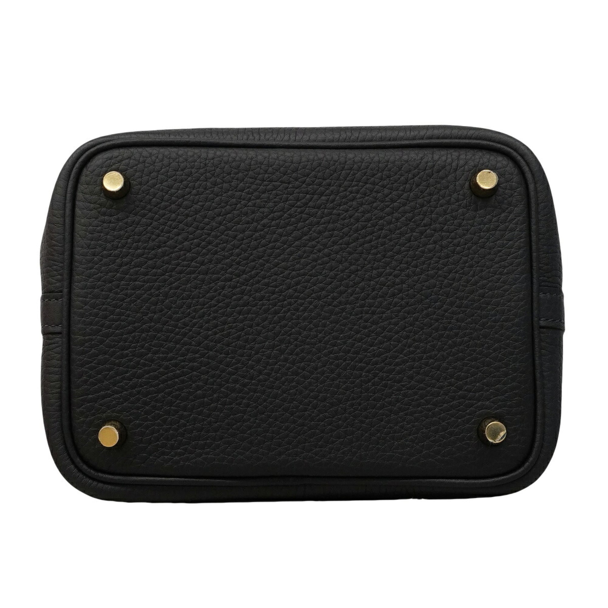 Hermes Black Taurillon Clemence Leather Handbag (Pre-Owned)
