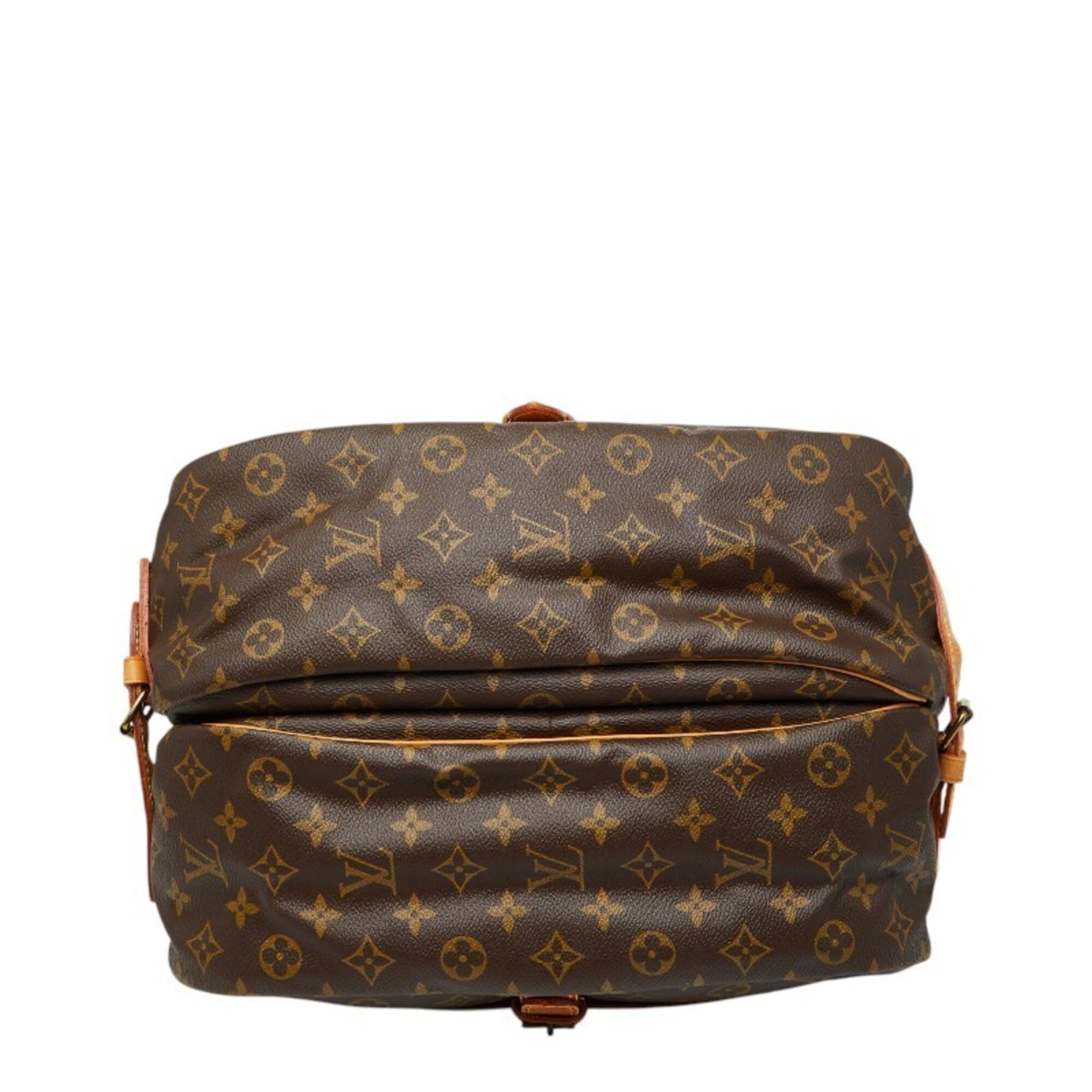 Louis Vuitton Brown Pvc Leather Messenger Bag Shoulder Bag (Pre-Owned)