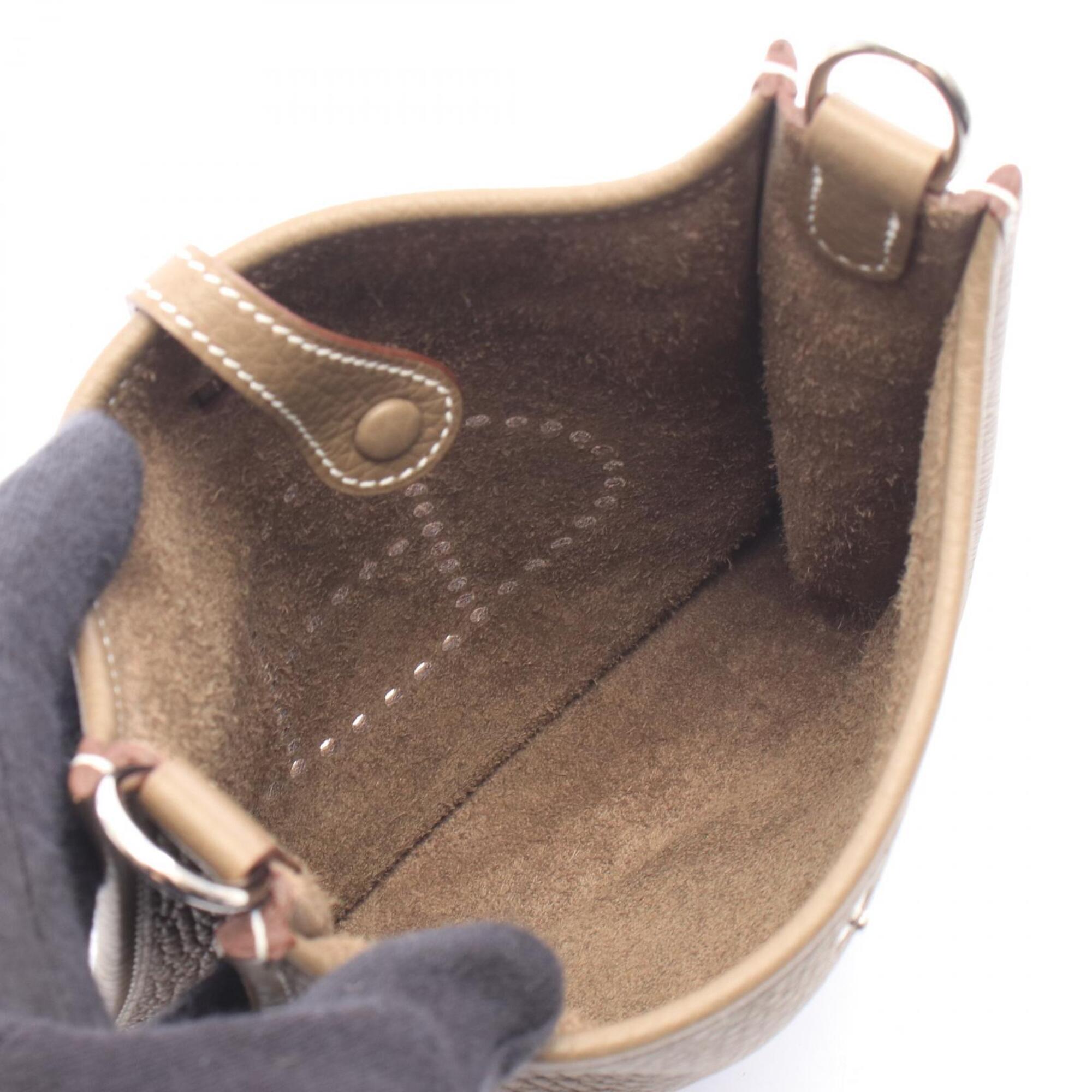 Hermes Etoupe Gray Taurillon Clemence Leather Handbag Shoulder Bag (Pre-Owned)