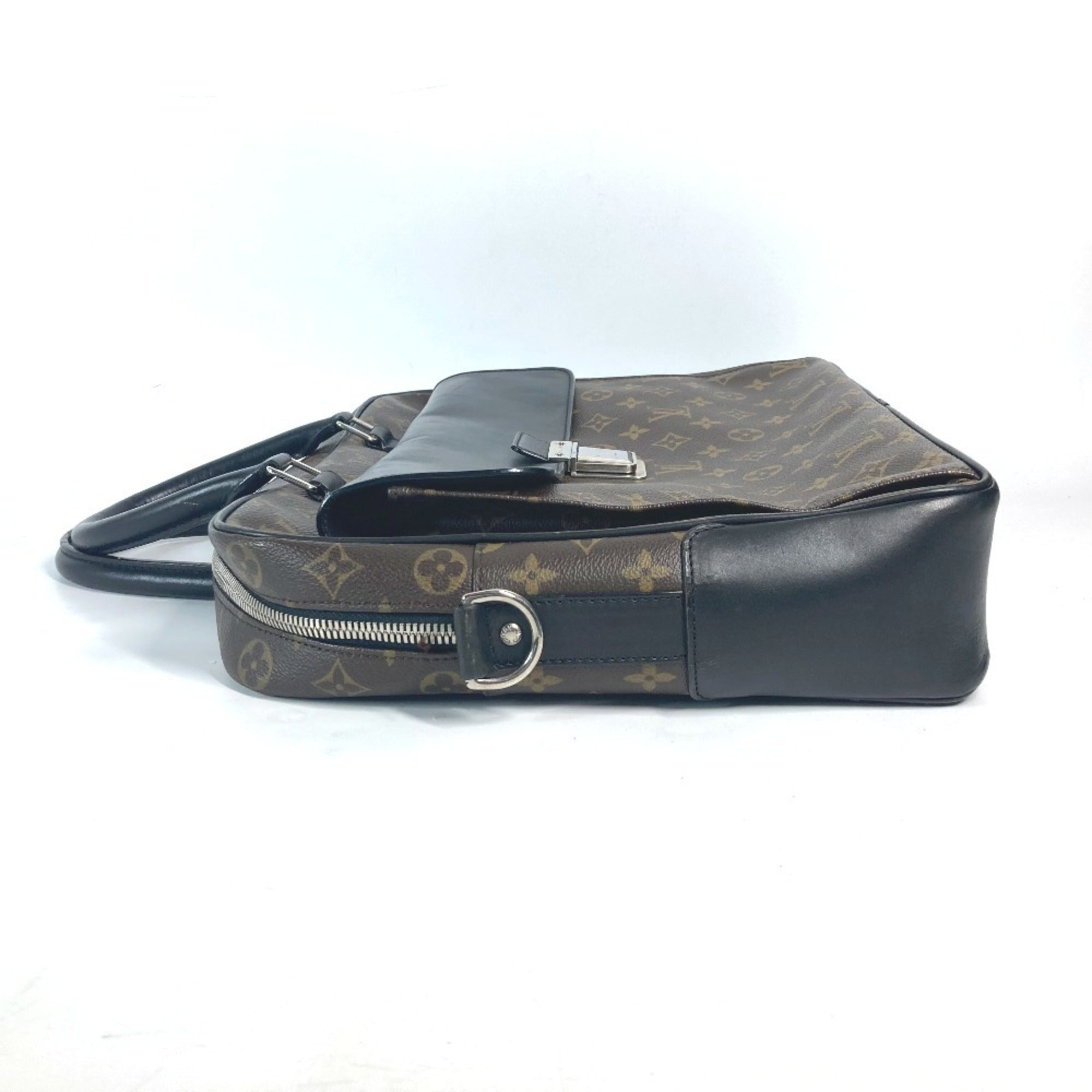 Louis Vuitton Black Brown Galle Monogram Leather Handbag (Pre-Owned)