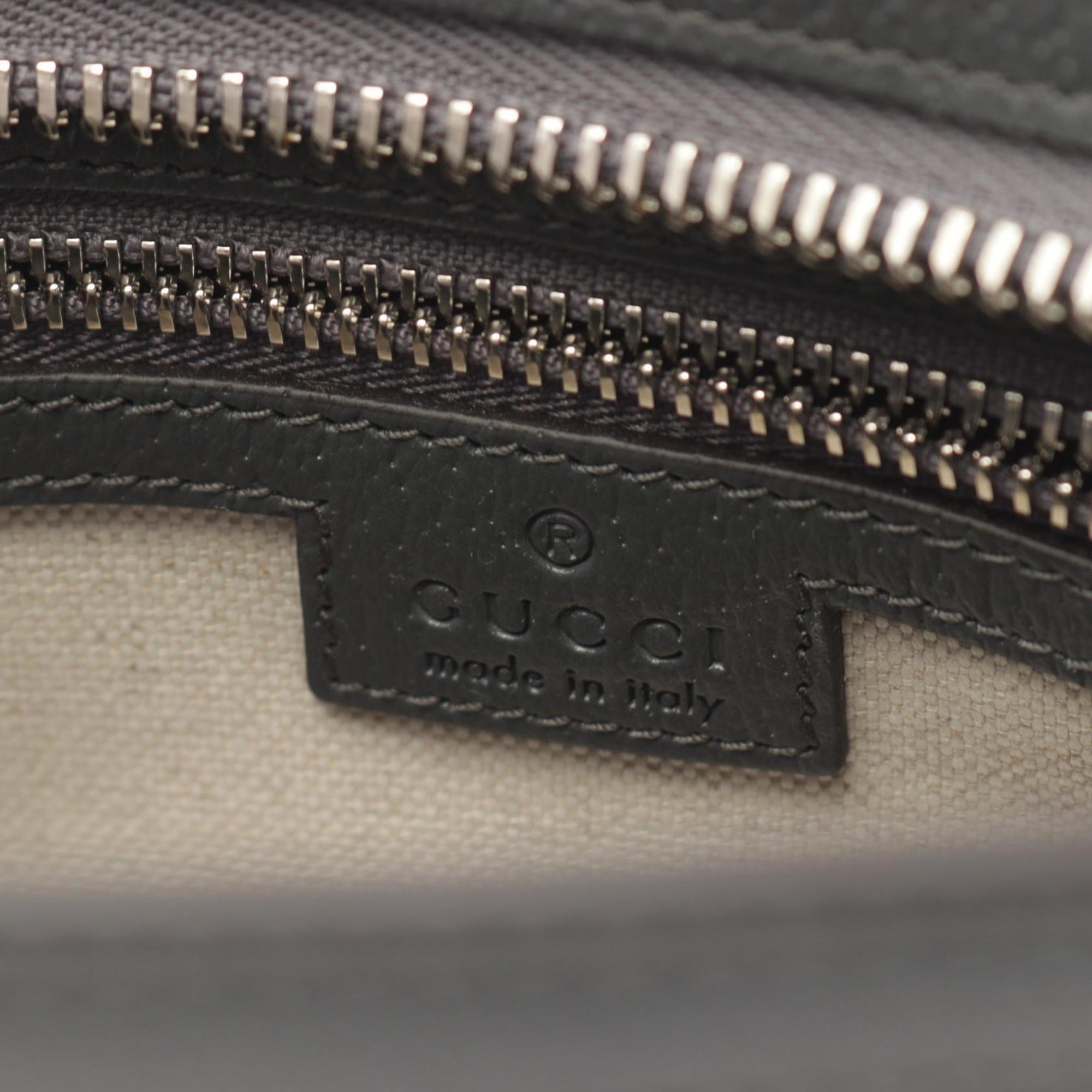 Gucci Gray Coated Canvas Leather Shoulder Bag (Pre-Owned)