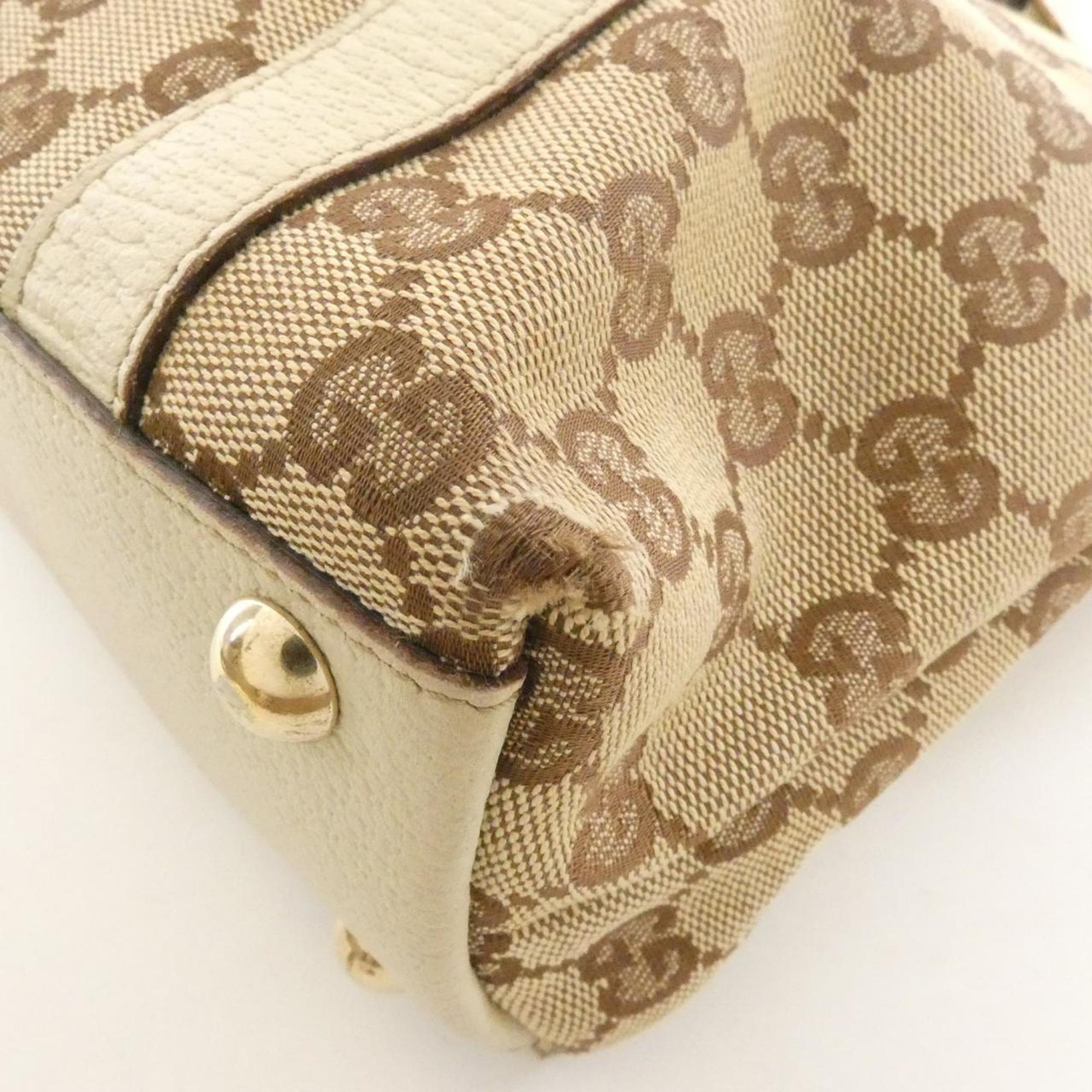 Gucci Gg Canvas Beige Ivory Gg Canvas Handbag (Pre-Owned)