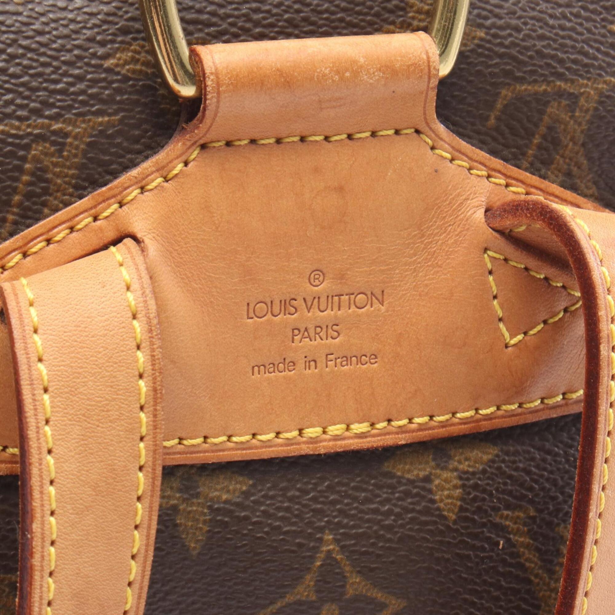 Louis Vuitton Brown Coated Canvas Leather Backpack Handbag (Pre-Owned)