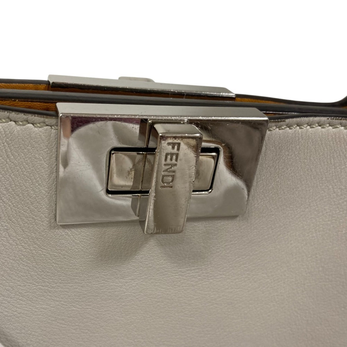Fendi Peekaboo Gray Handbag Shoulder Bag (Pre-Owned)