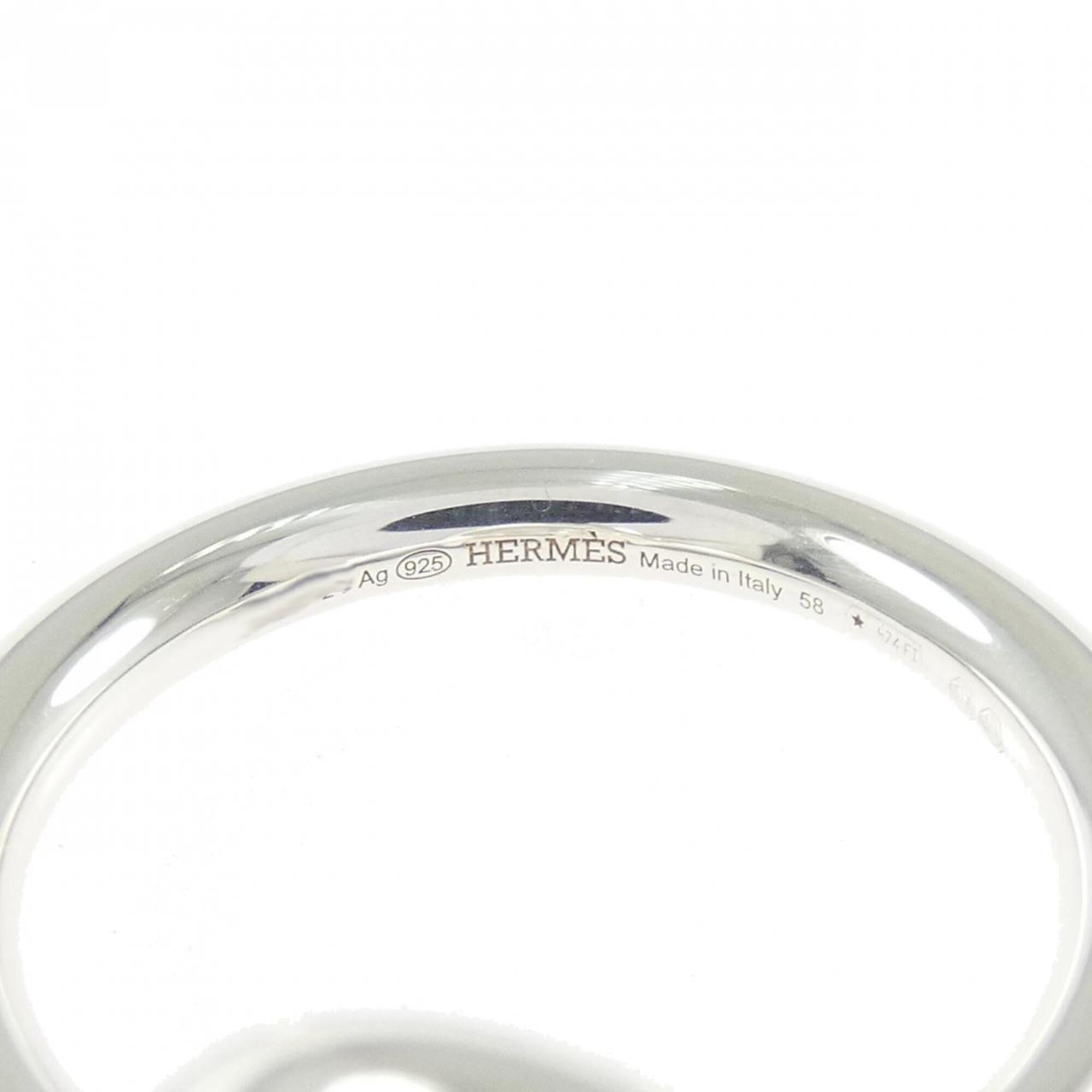Hermes Silver 925 Band Ring (Pre-Owned)