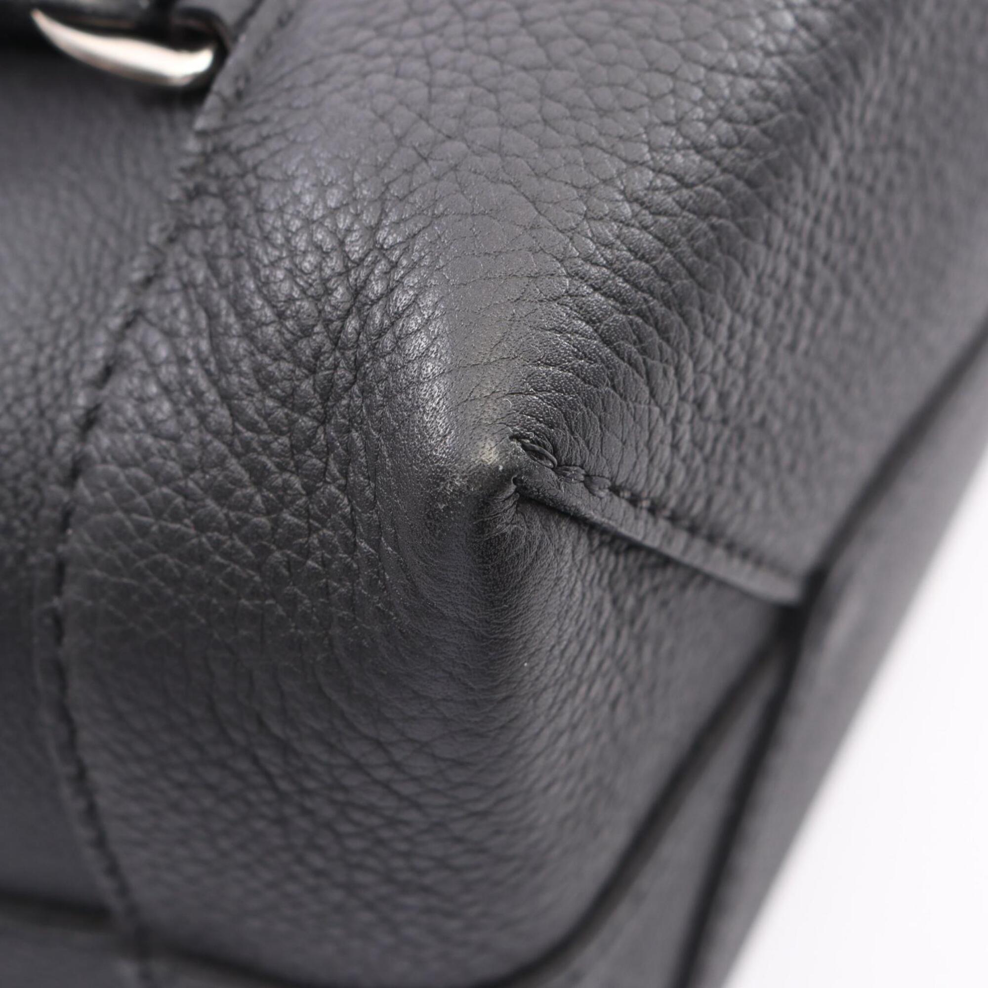 Louis Vuitton Black Noir Leather Backpack Handbag (Pre-Owned)