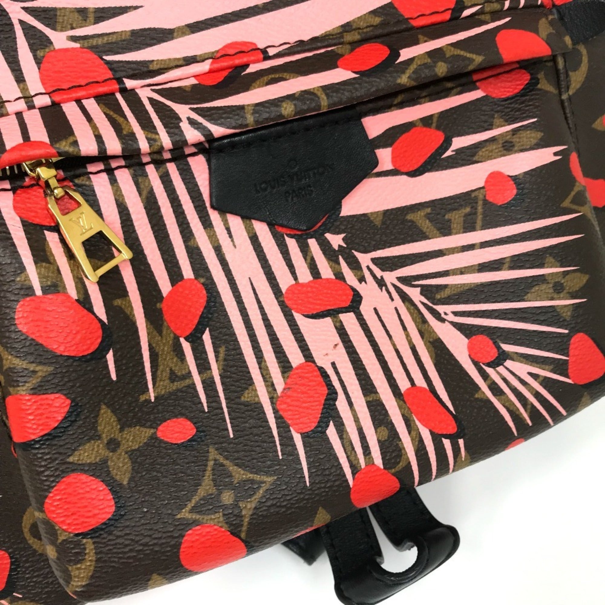Louis Vuitton Brown Pink Red Color Monogram Backpack (Pre-Owned)