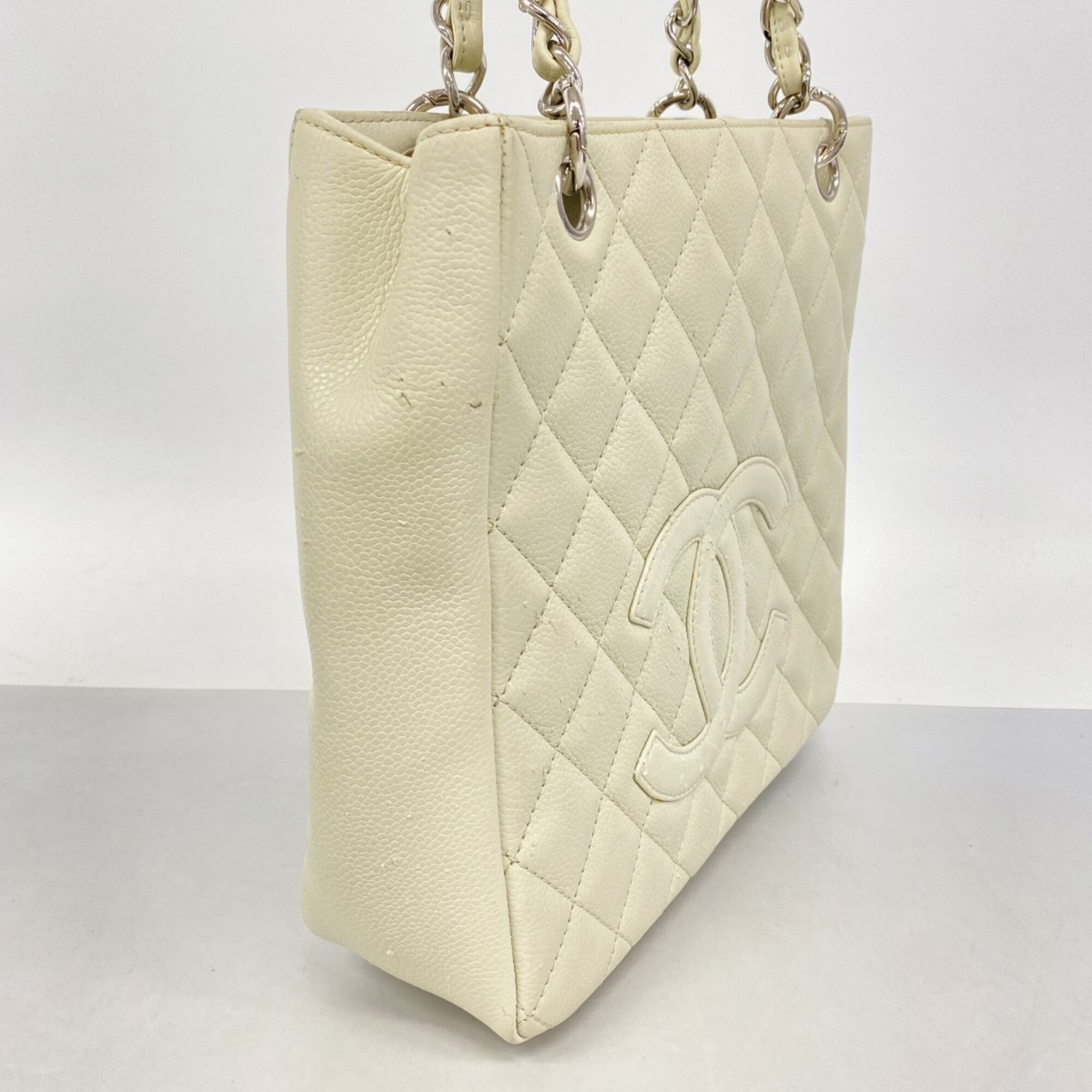Chanel Ivory Grained Calfskin Tote Bag (Pre-Owned)