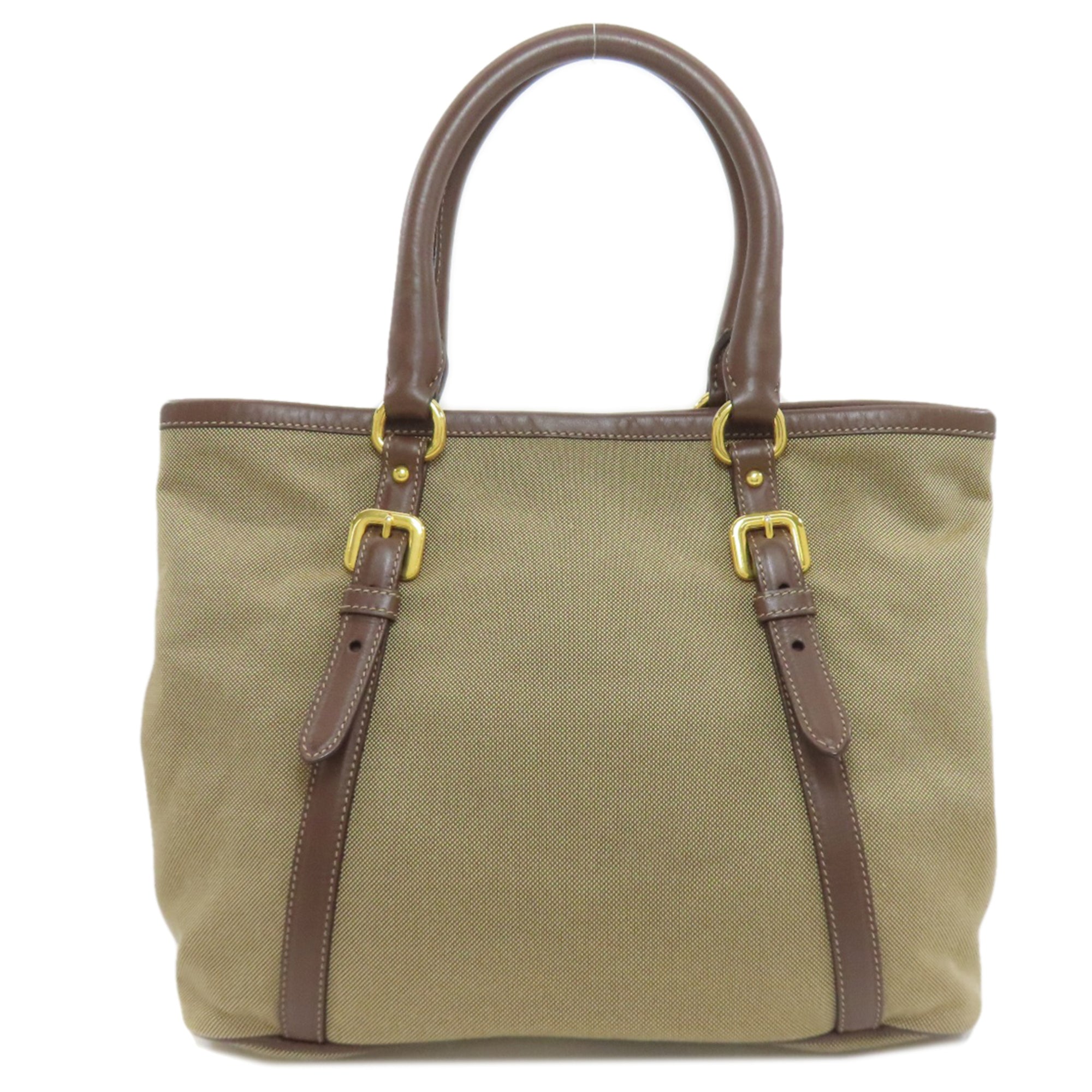 Prada Brown Canvas Handbag (Pre-Owned)