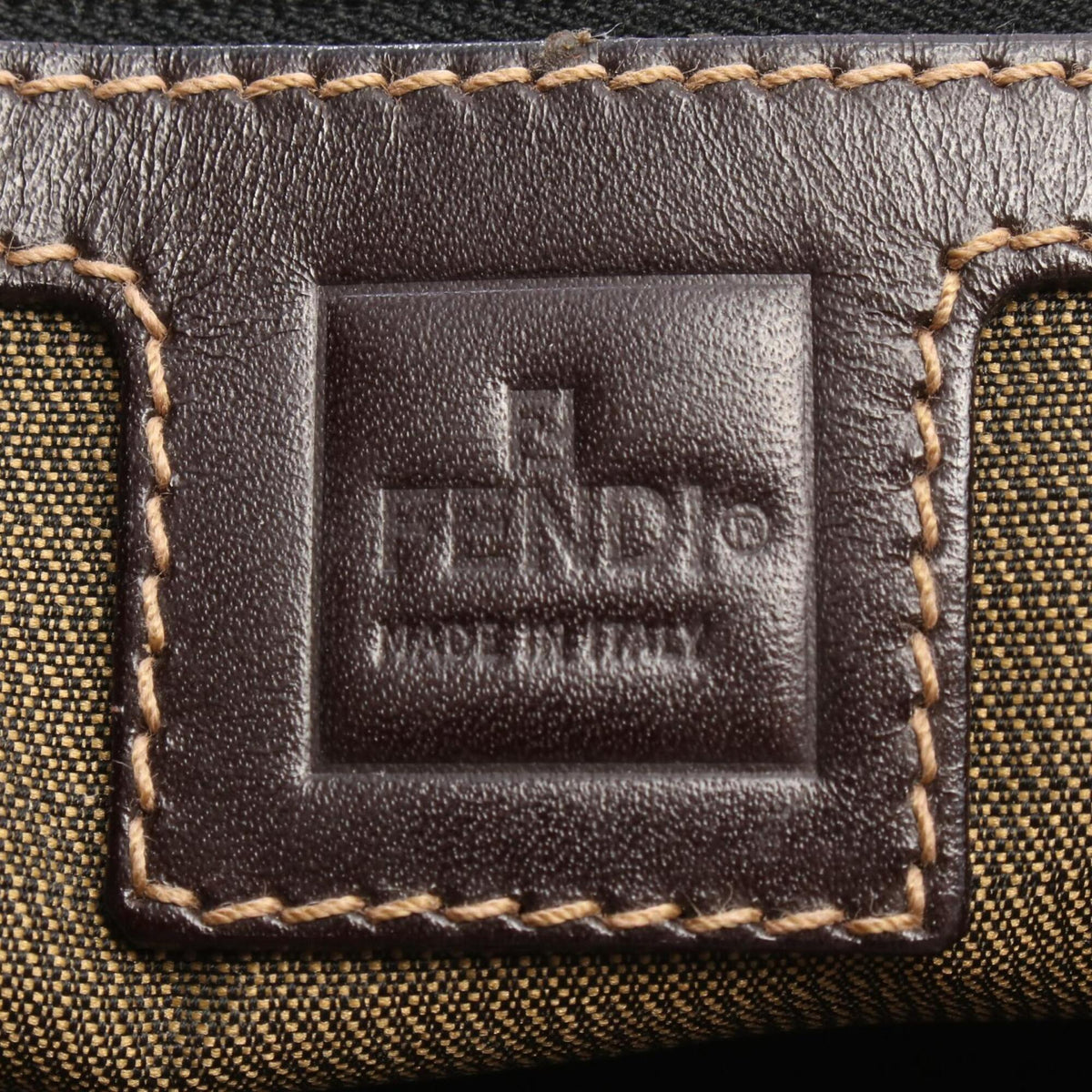 Fendi Brown Canvas Leather Handbag Tote Bag (Pre-Owned)