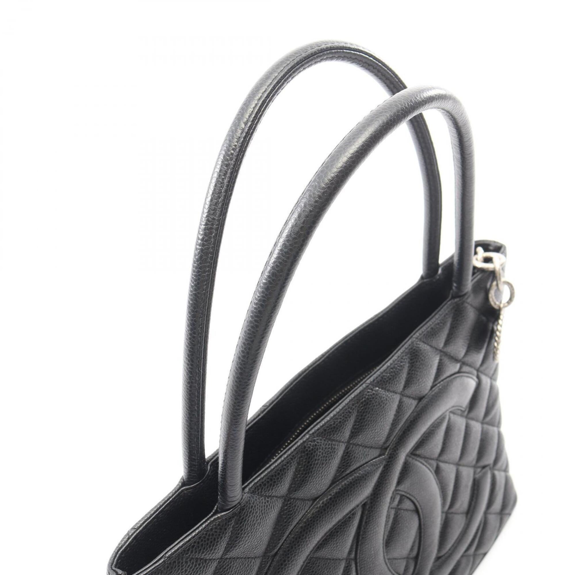 Chanel Black Grained Calfskin Handbag Tote Bag (Pre-Owned)