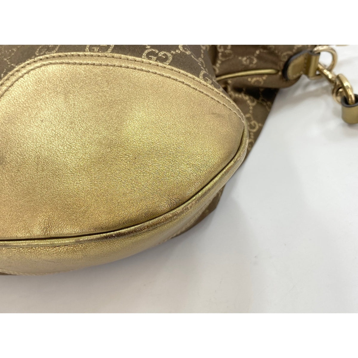 Gucci Brown Gold Nylon Tote Bag (Pre-Owned)