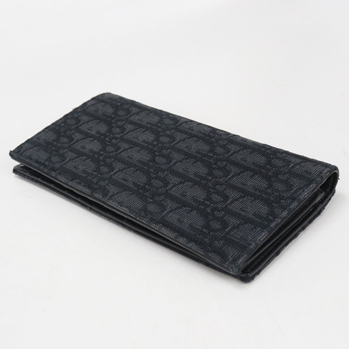Christian Dior Black Jacquard Long Wallet (Bi-Fold) (Pre-Owned)