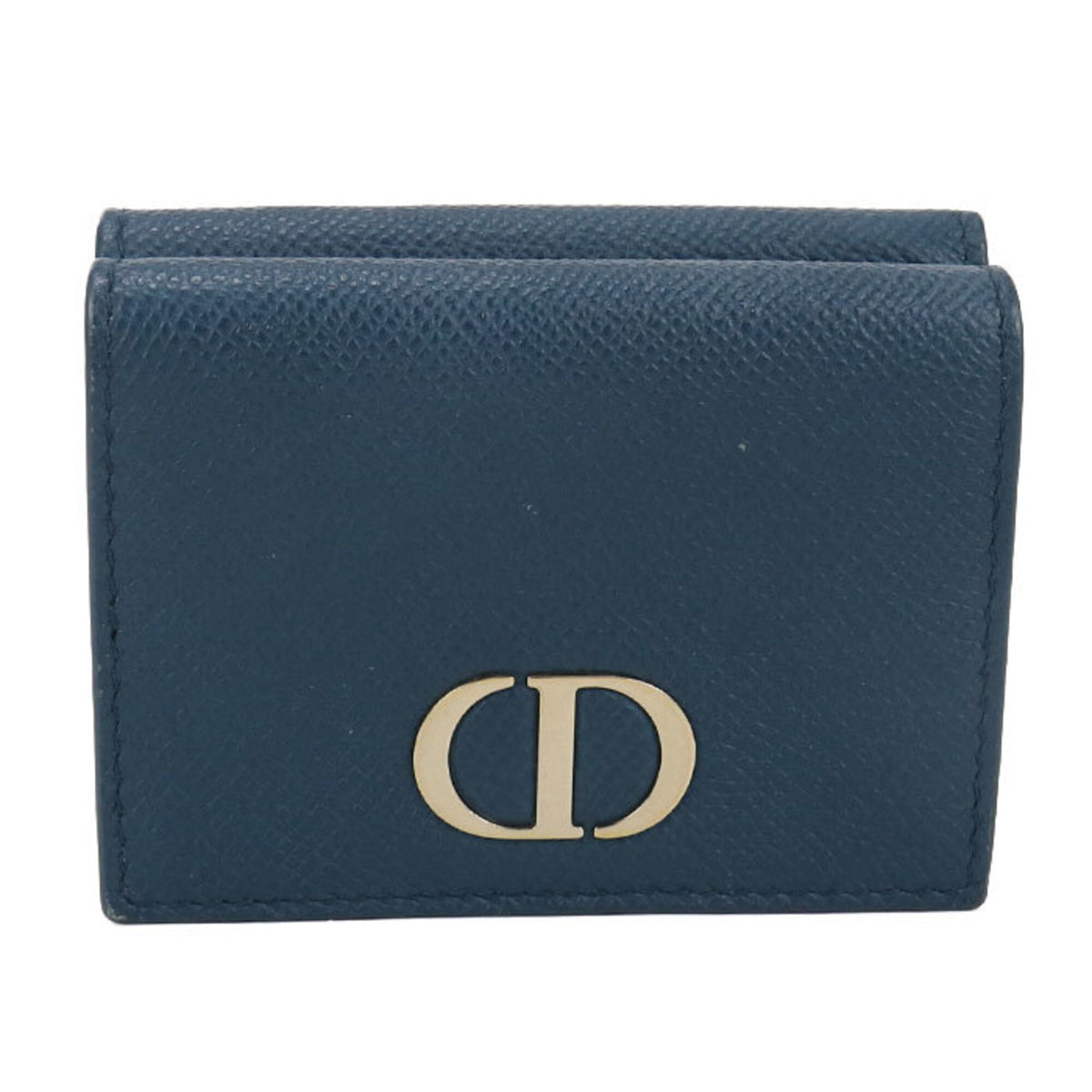 Christian Dior Blue Leather Wallet (Tri-Fold) (Pre-Owned)