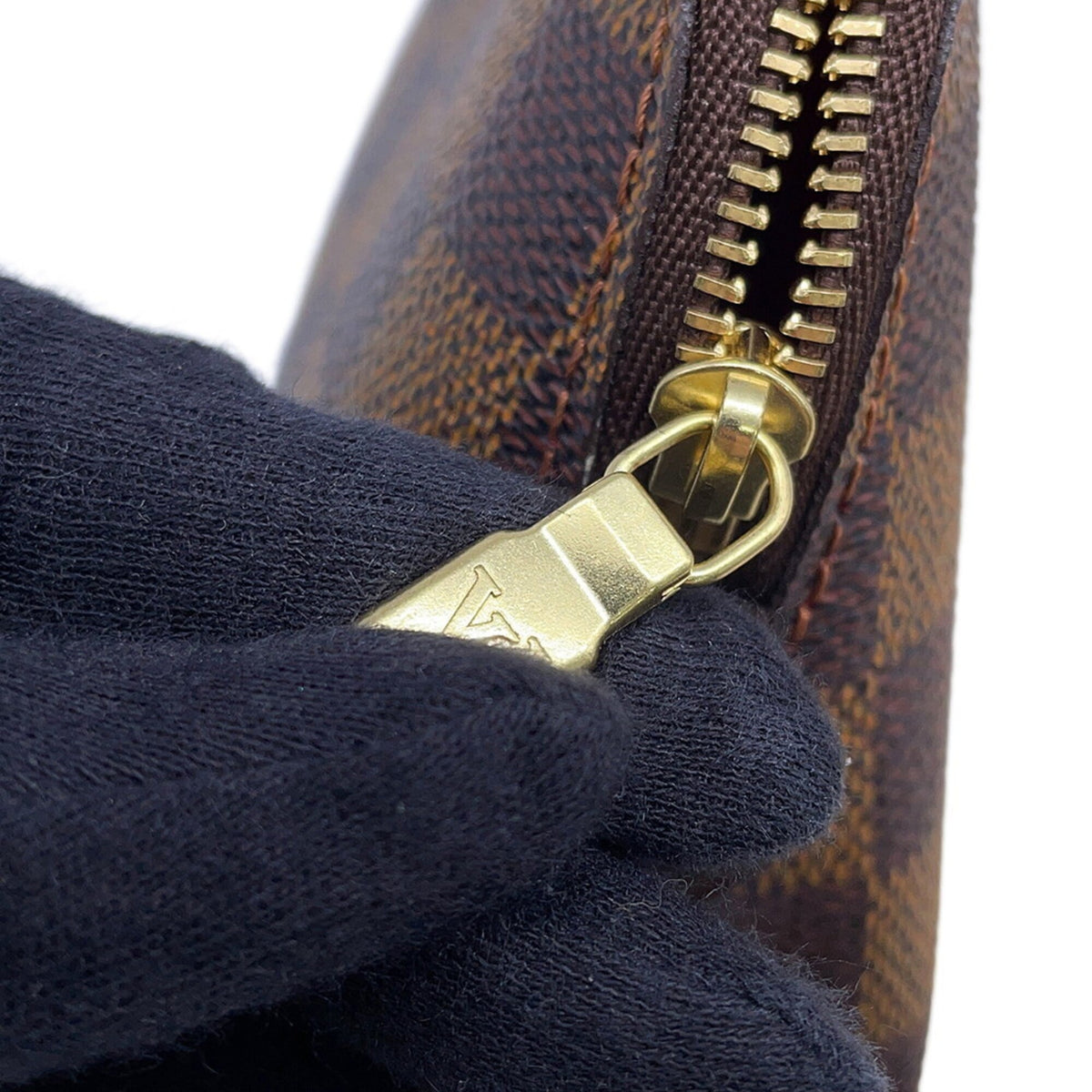 Louis Vuitton Damier Damier Canvas Ebene Red Color Damier Canvas Pochette Pouch (Pre-Owned)