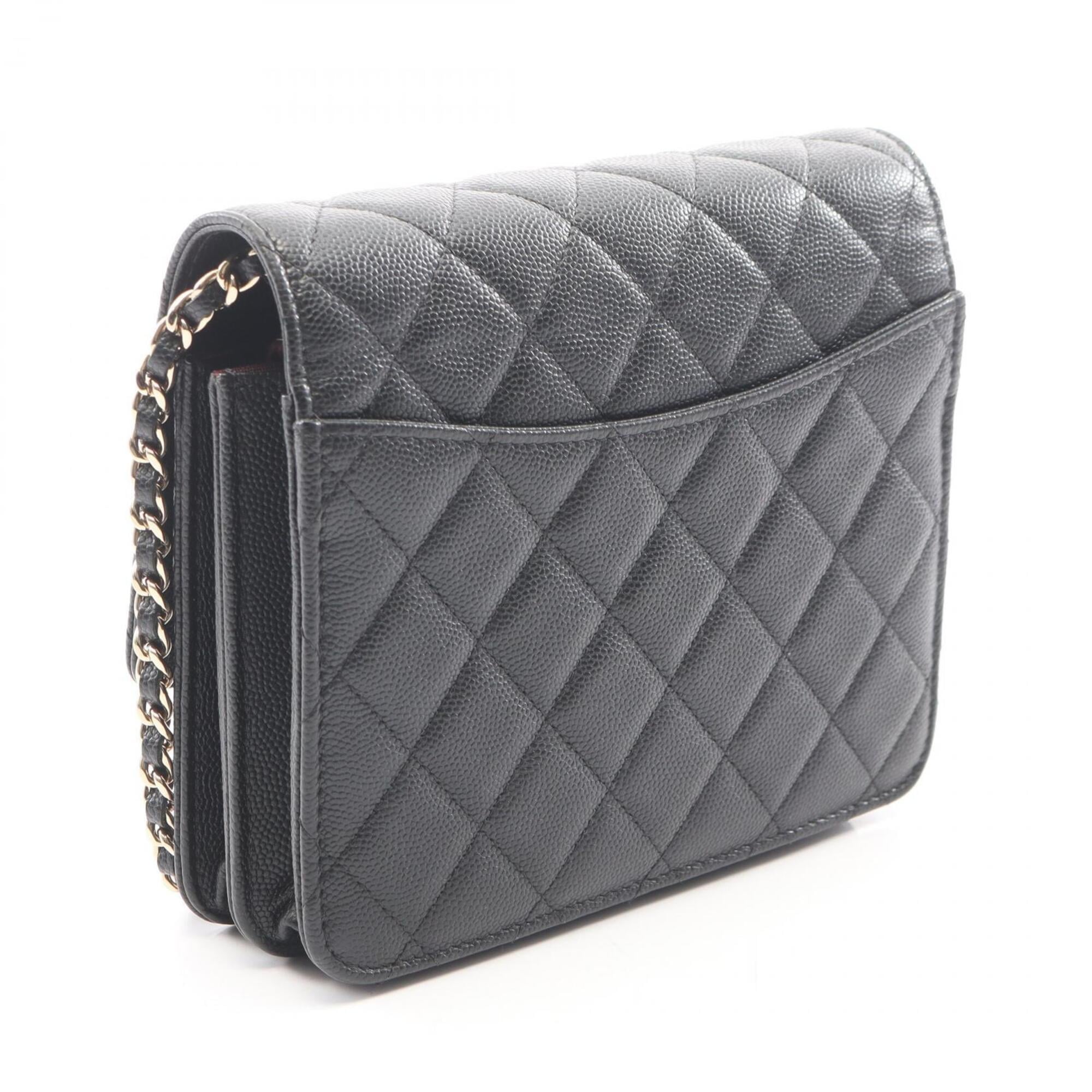 Chanel Black Grained Calfskin Handbag Shoulder Bag (Pre-Owned)