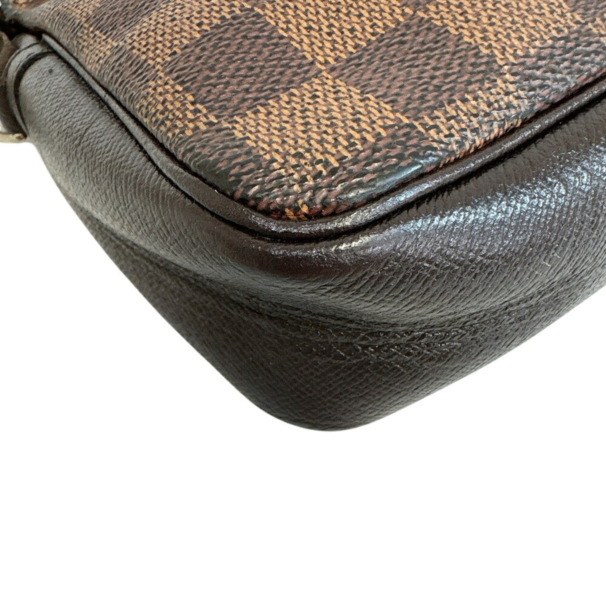 Louis Vuitton Brown Damier Canvas Leather Wash Bag (Pre-Owned)