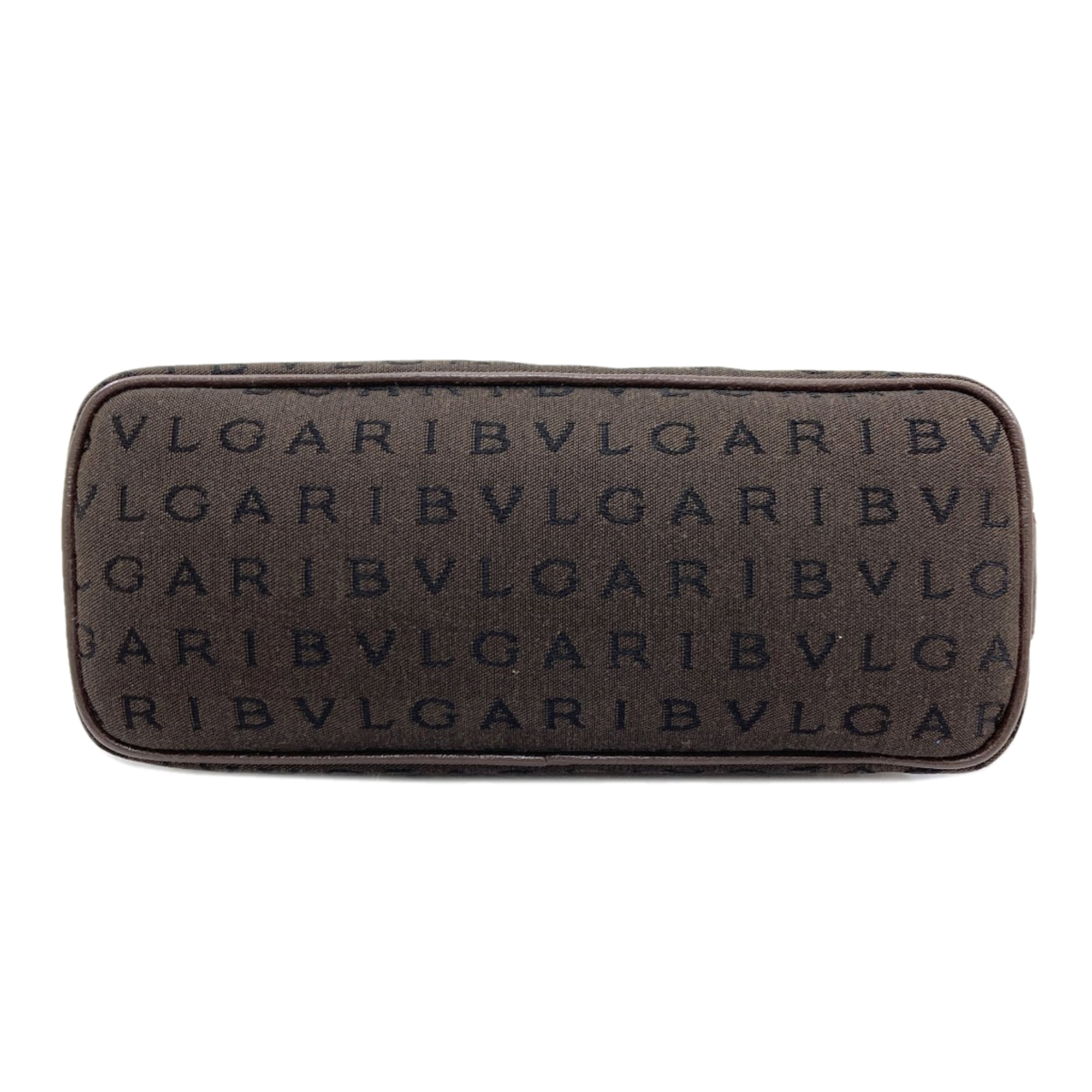 Bvlgari Logomania Brown Canvas Shoulder Bag (Pre-Owned)