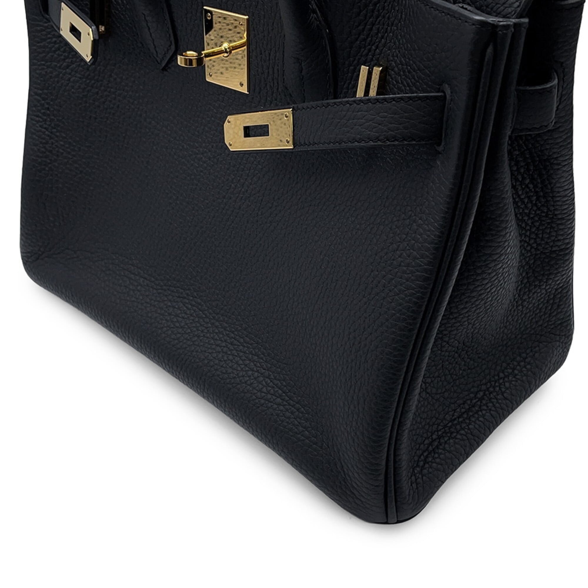 Hermes Birkin Black Taurillon Clemence Leather Handbag (Pre-Owned)
