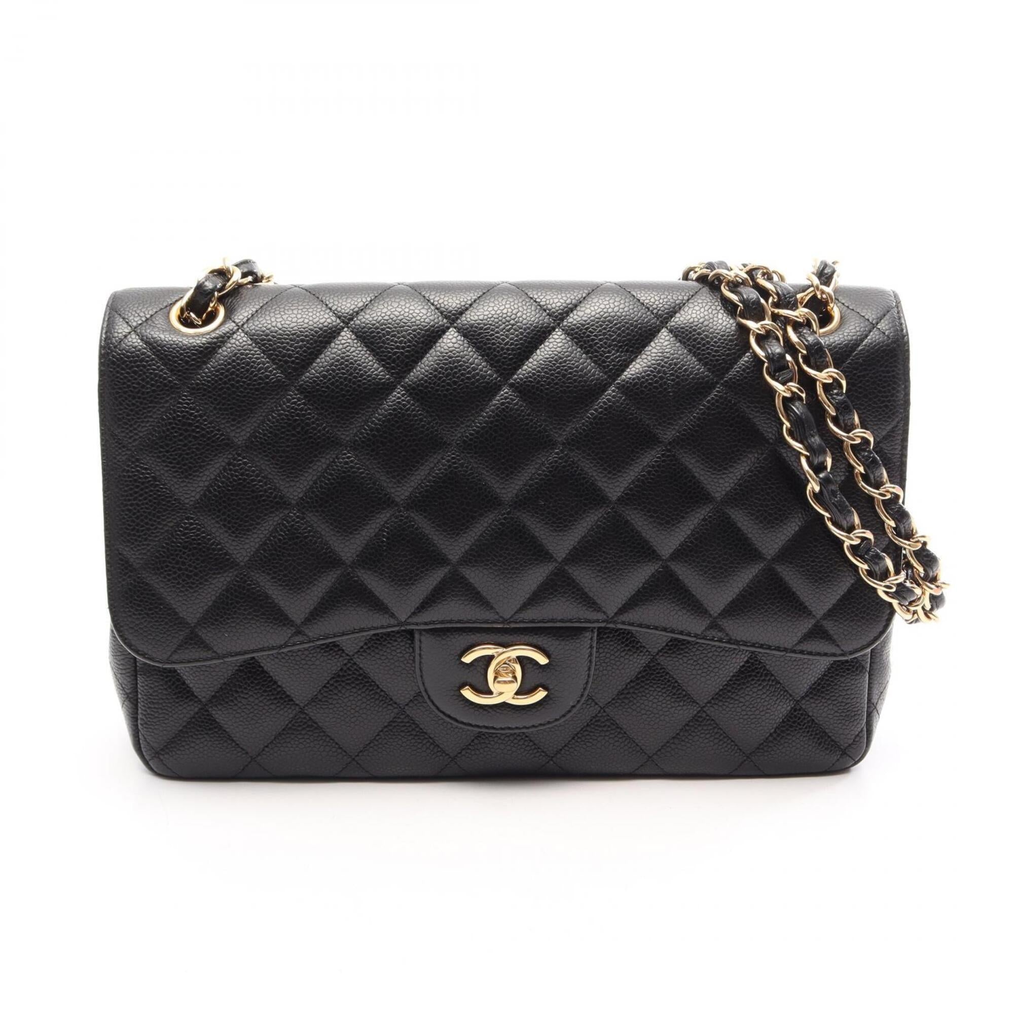 Chanel Black Grained Calfskin Handbag Shoulder Bag (Pre-Owned)