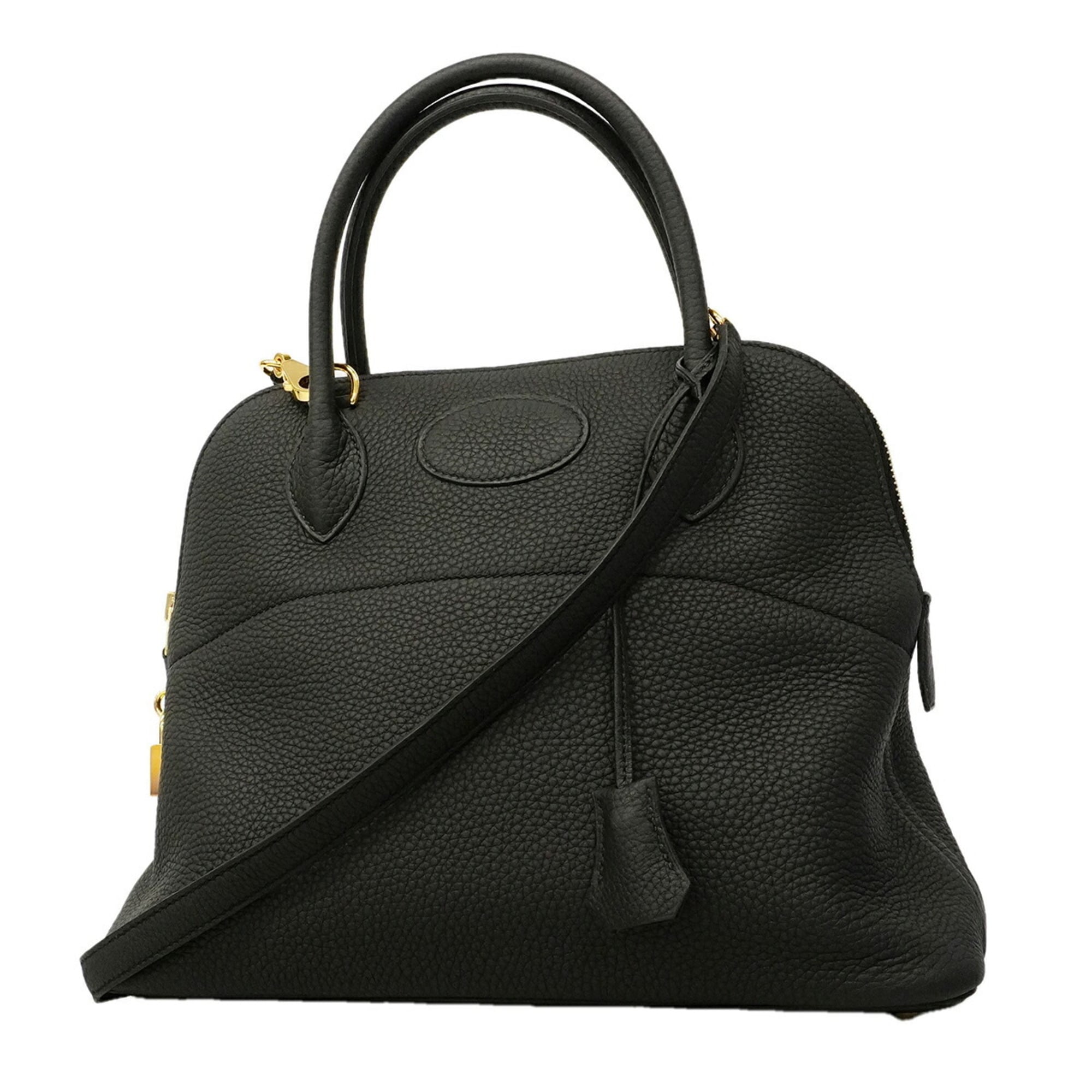 Hermes Black Taurillon Clemence Leather Handbag (Pre-Owned)