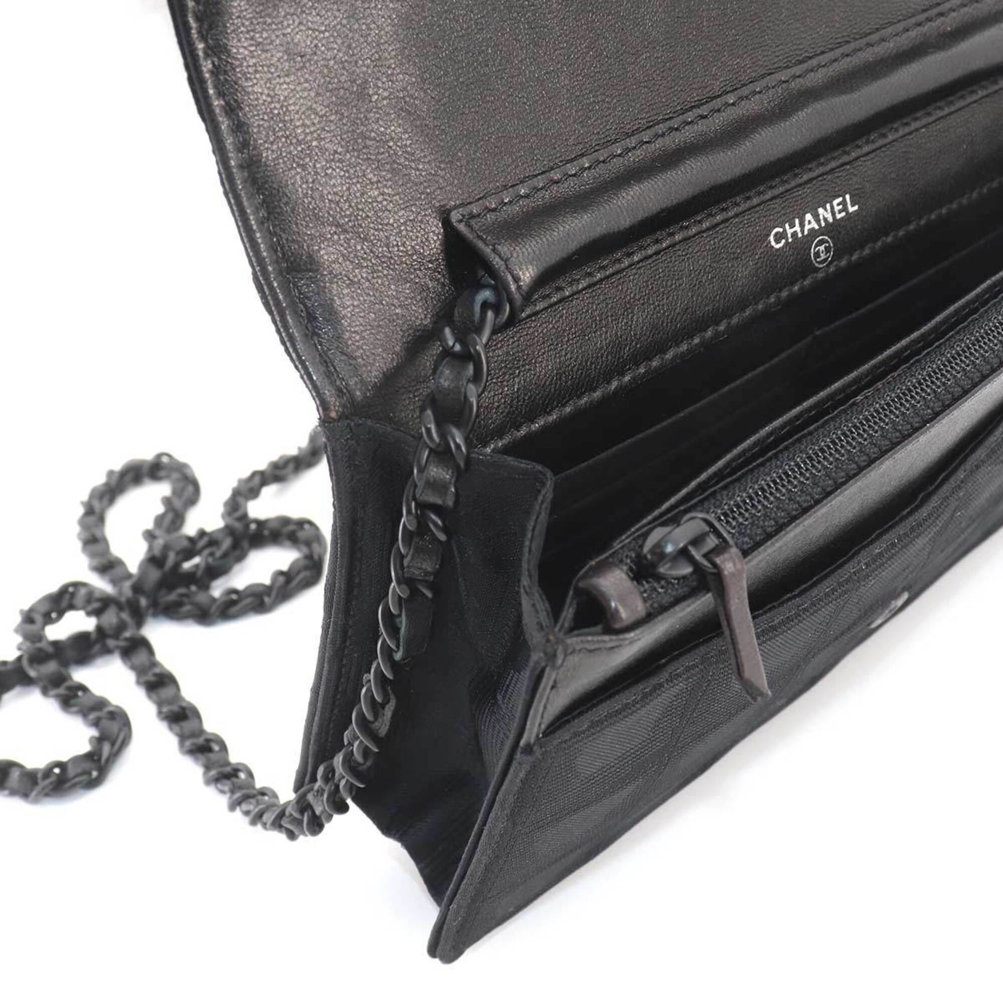Chanel Black New Travel Line Chain/Shoulder Wallet (Pre-Owned)
