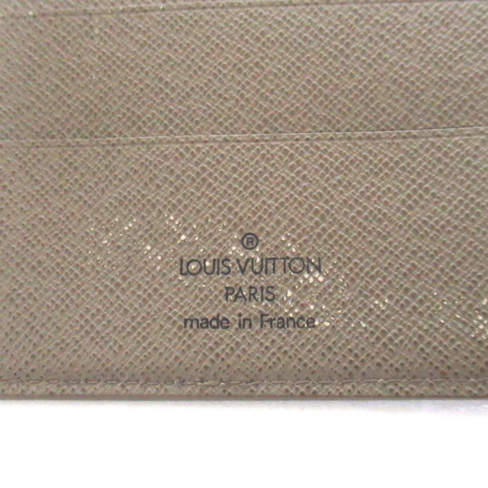 Louis Vuitton Khaki Leather Long Wallet (Bi-Fold) (Pre-Owned)