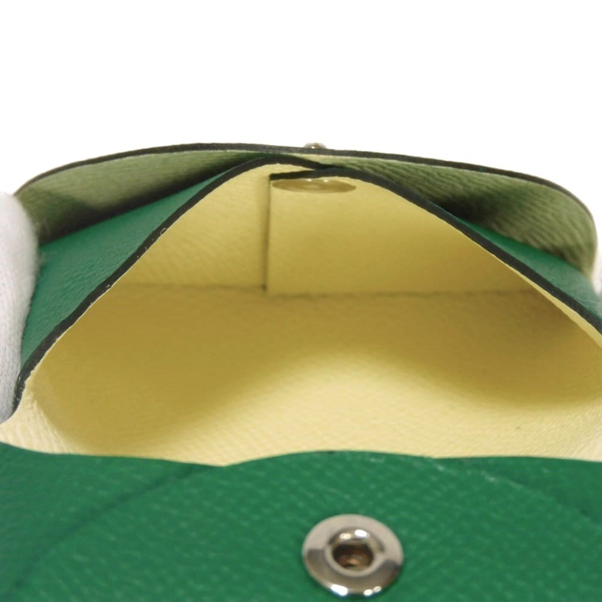 Hermes Bicolor Green Epsom Leather Coin Purse/Coin Case (Pre-Owned)