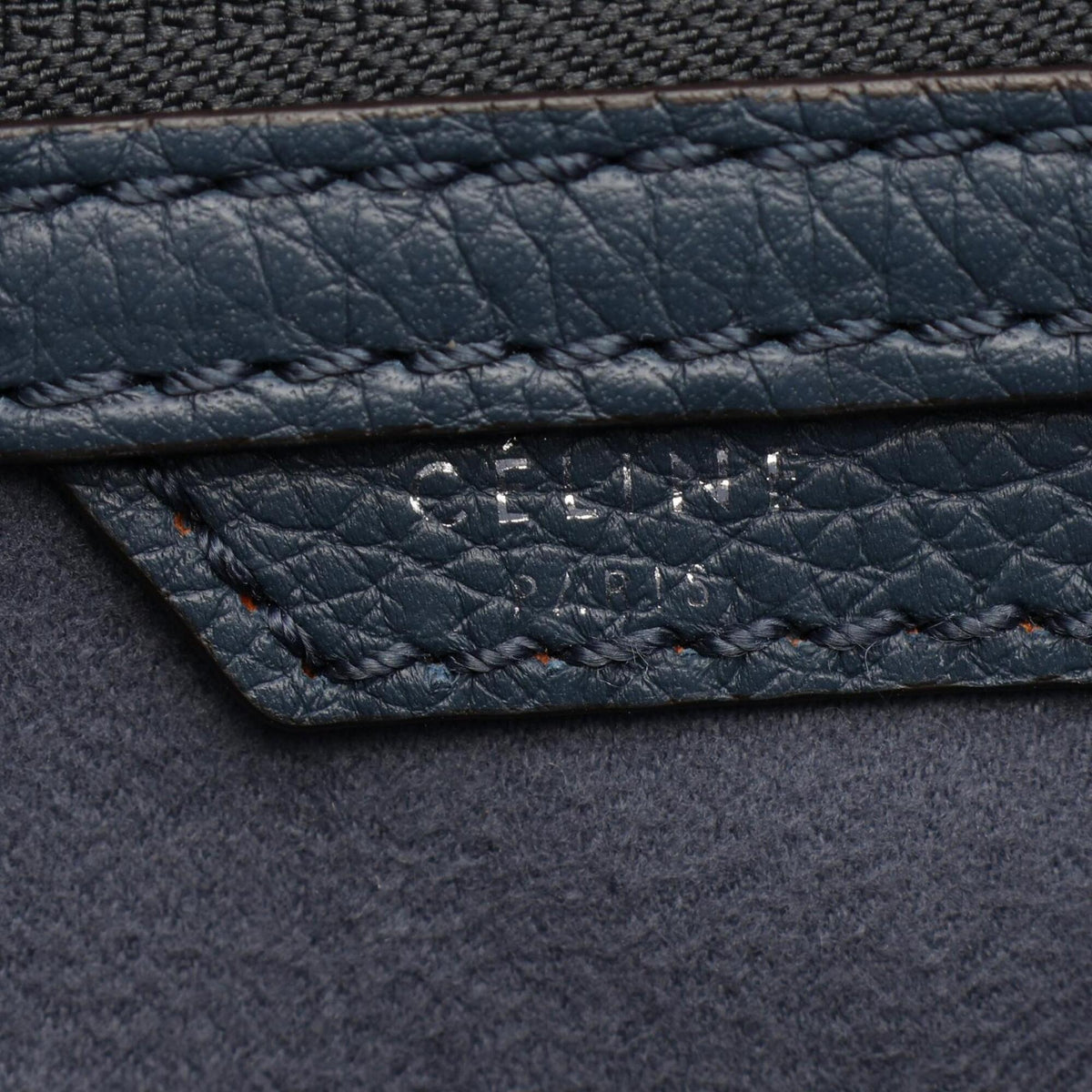 Celine Navy Leather Handbag Tote Bag (Pre-Owned)