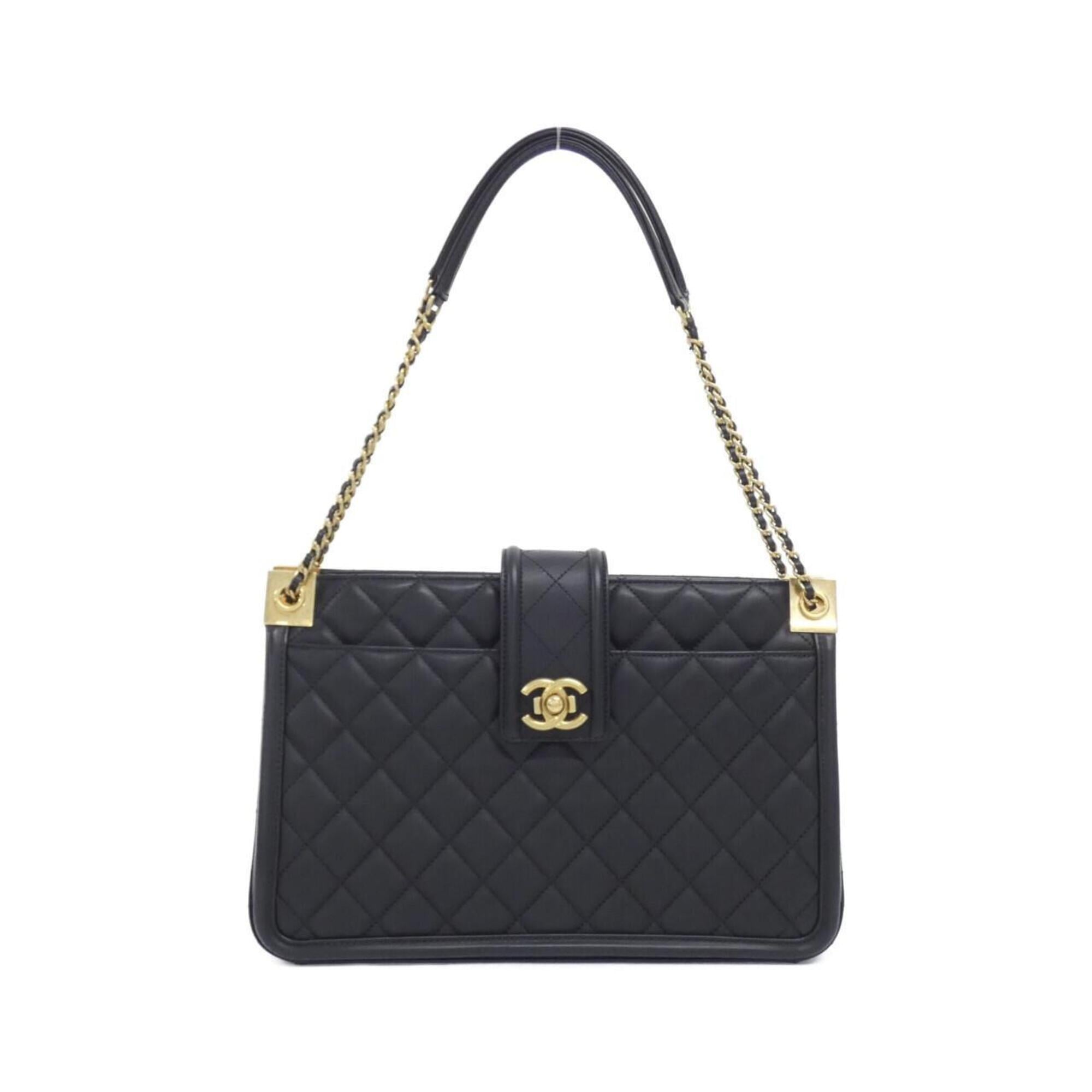 Chanel Black Leather Shoulder Bag (Pre-Owned)