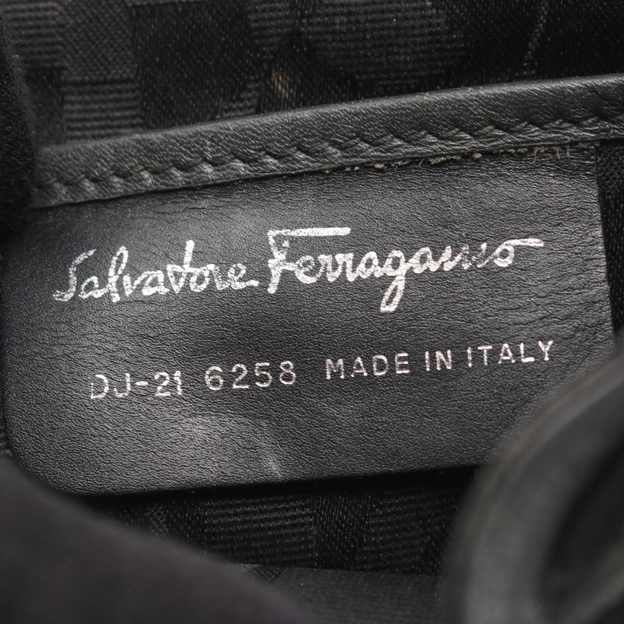 Salvatore Ferragamo Gray Leather Backpack (Pre-Owned)