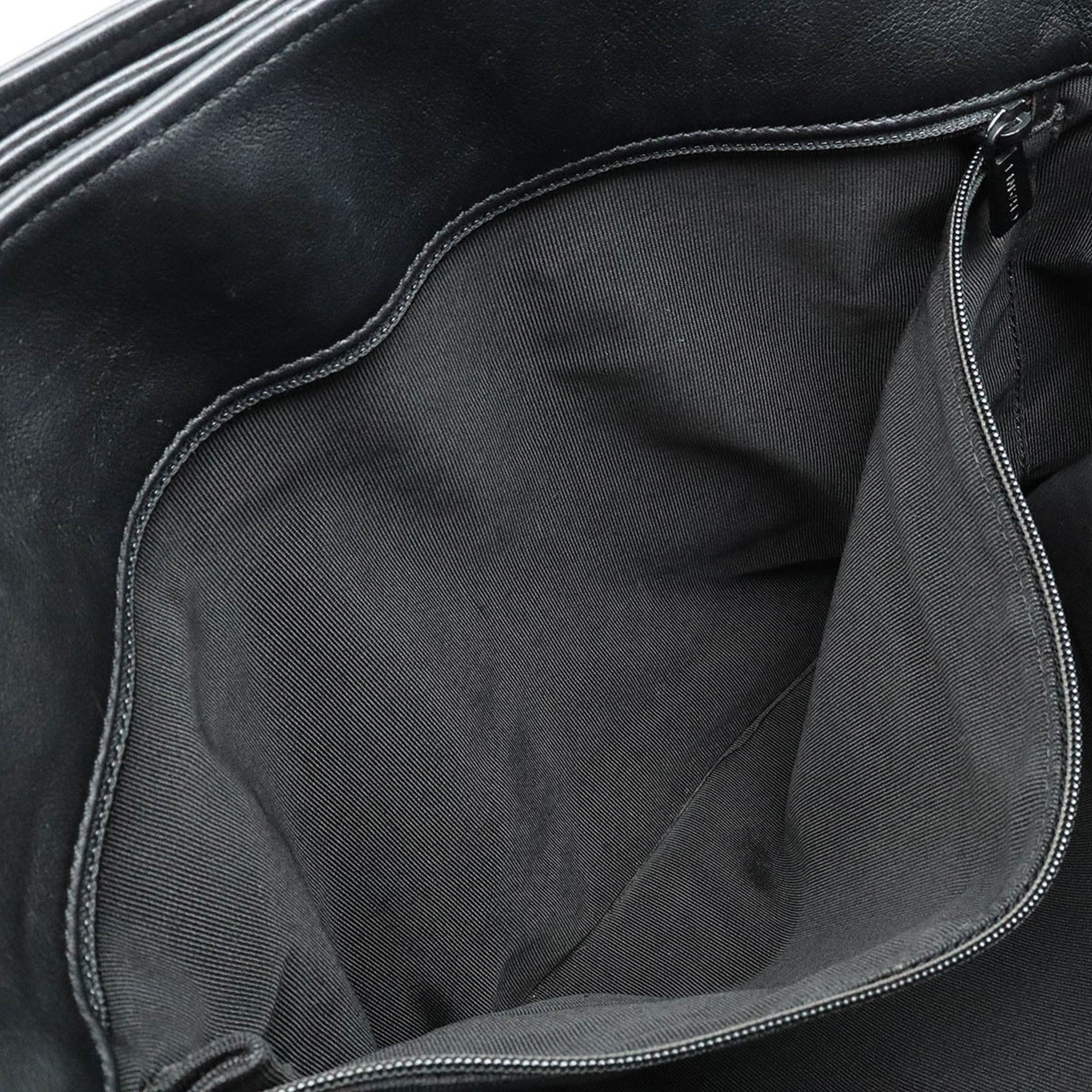 Chanel Black Leather Shoulder Bag Tote Bag (Pre-Owned)