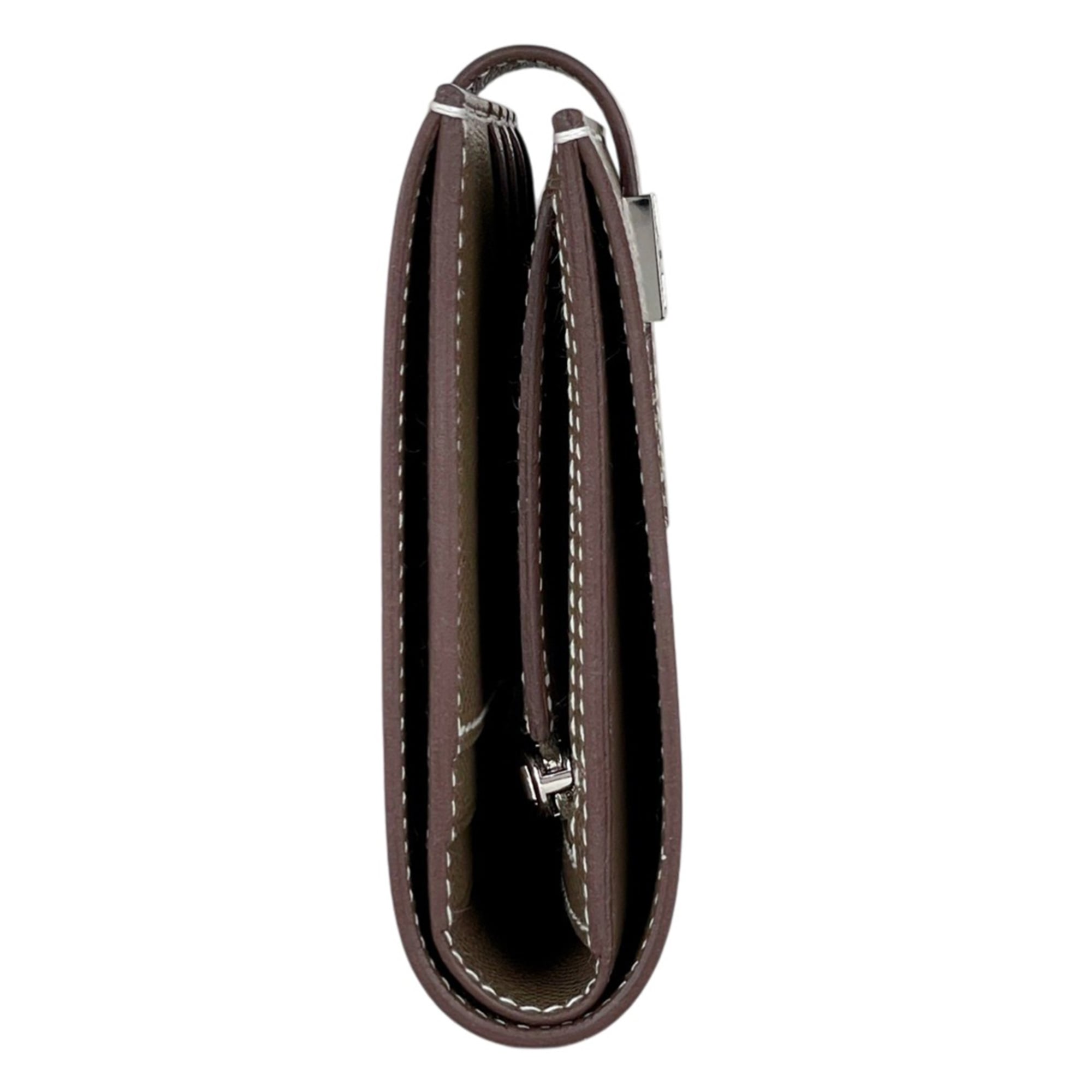 Hermes Bearn Etoupe Gray Leather Wallet (Bi-Fold) (Pre-Owned)